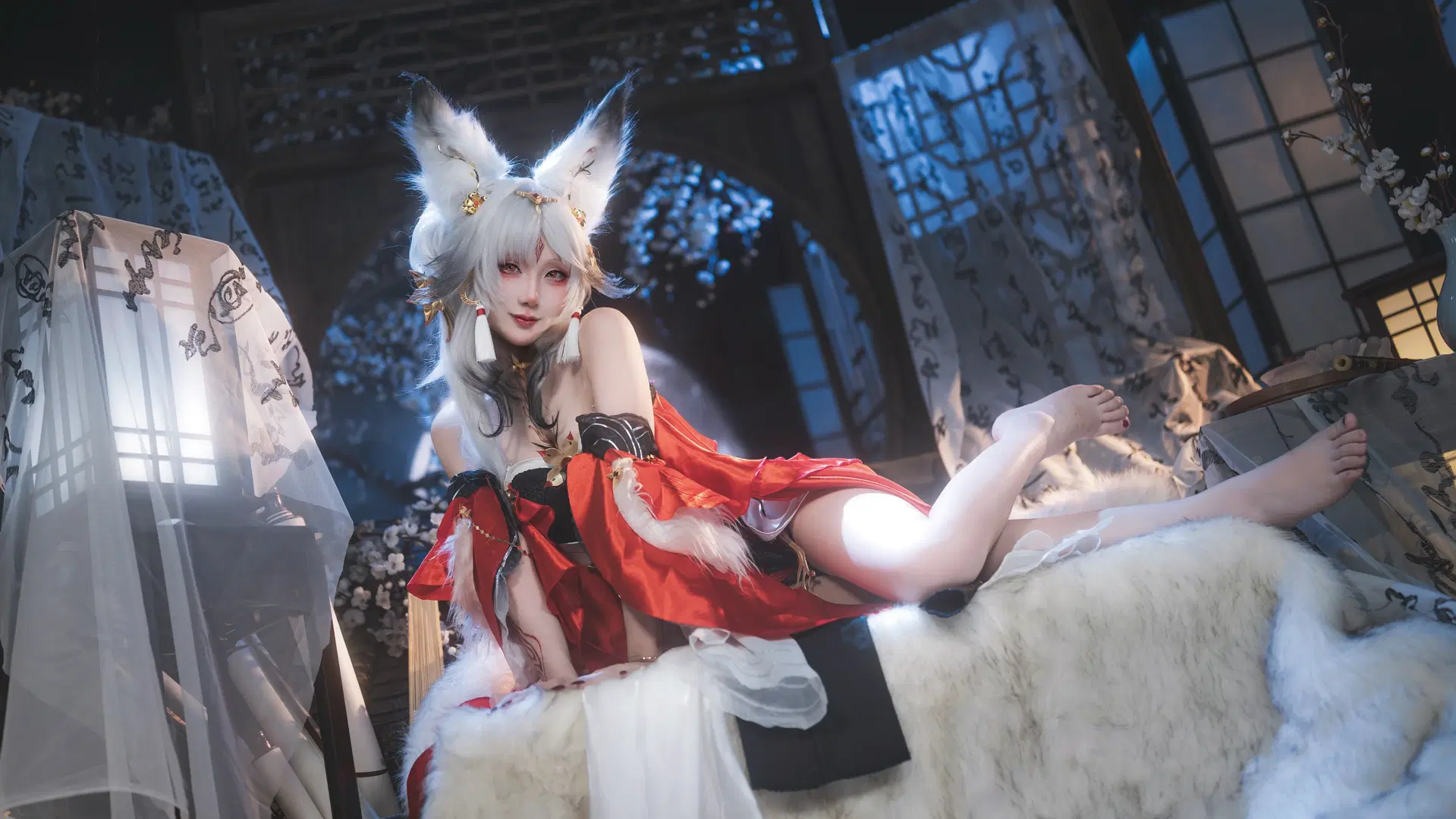 【心月狐cos】鳴潮心月狐，月下紅妝與狐耳白髮的碰撞 - 是夙卿呀 - 第16張