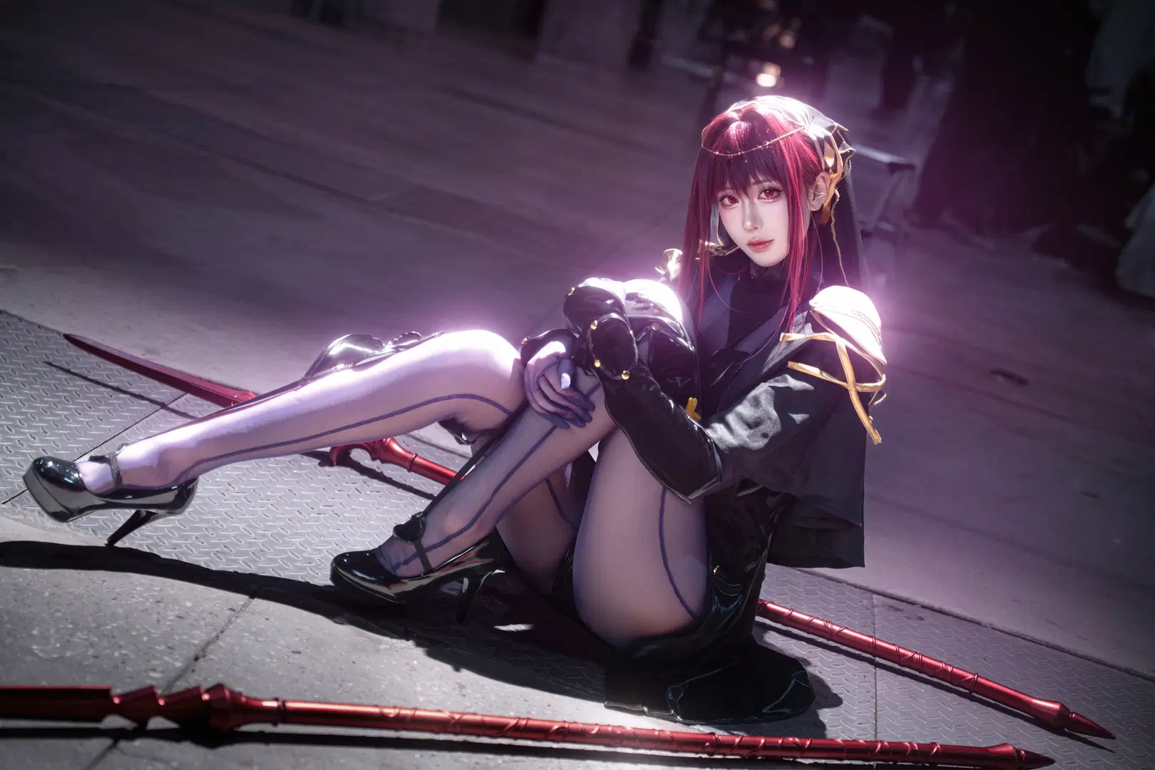 【スカサハコスプレ】Fate/Grand Order 師匠のダークなレザージャケットが放つ視覚的衝撃 - 兎 - 3枚目