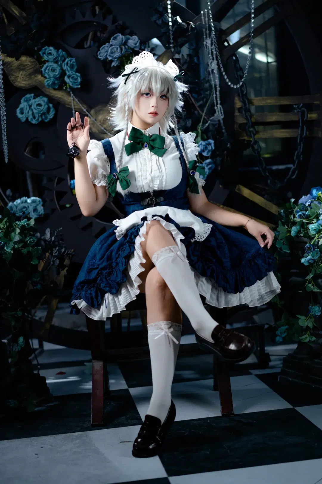 东方Project, 白丝, 十六夜咲夜cos, 暗黑童话, 哥特女仆