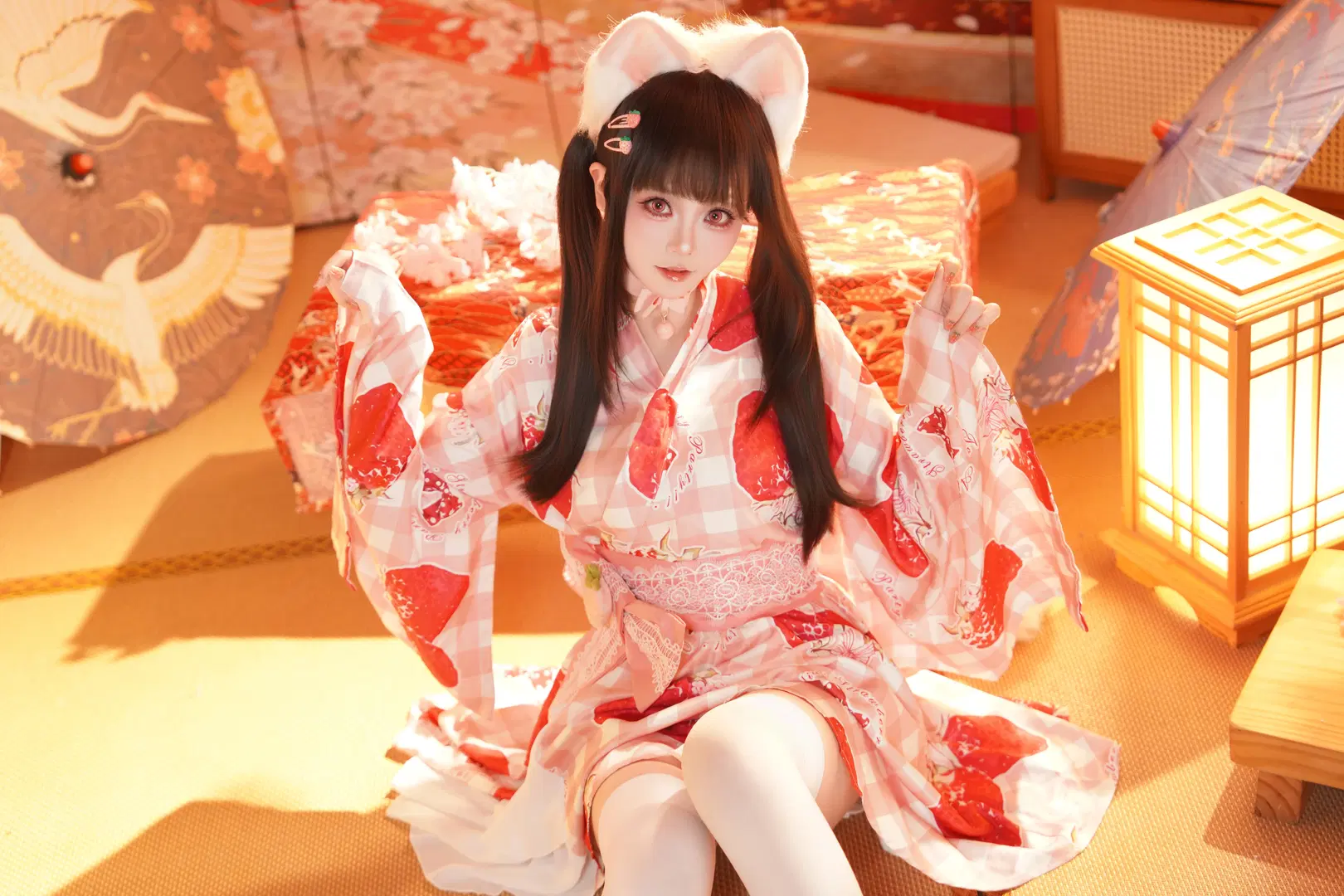 草莓貓娘與和風榻榻米的甜系拍攝記錄 - 洛城雪Yuki - 第3張