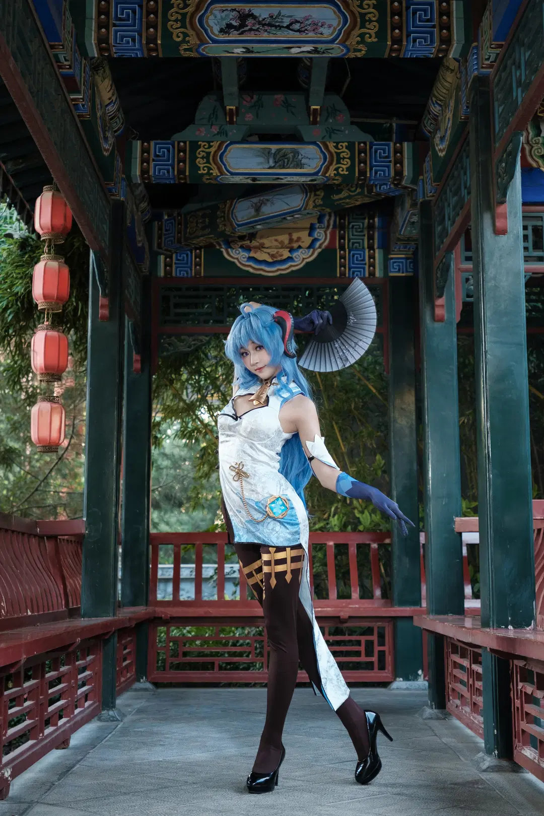 原神, 甘雨cos, 二次元摄影, 丝袜, 逐月节