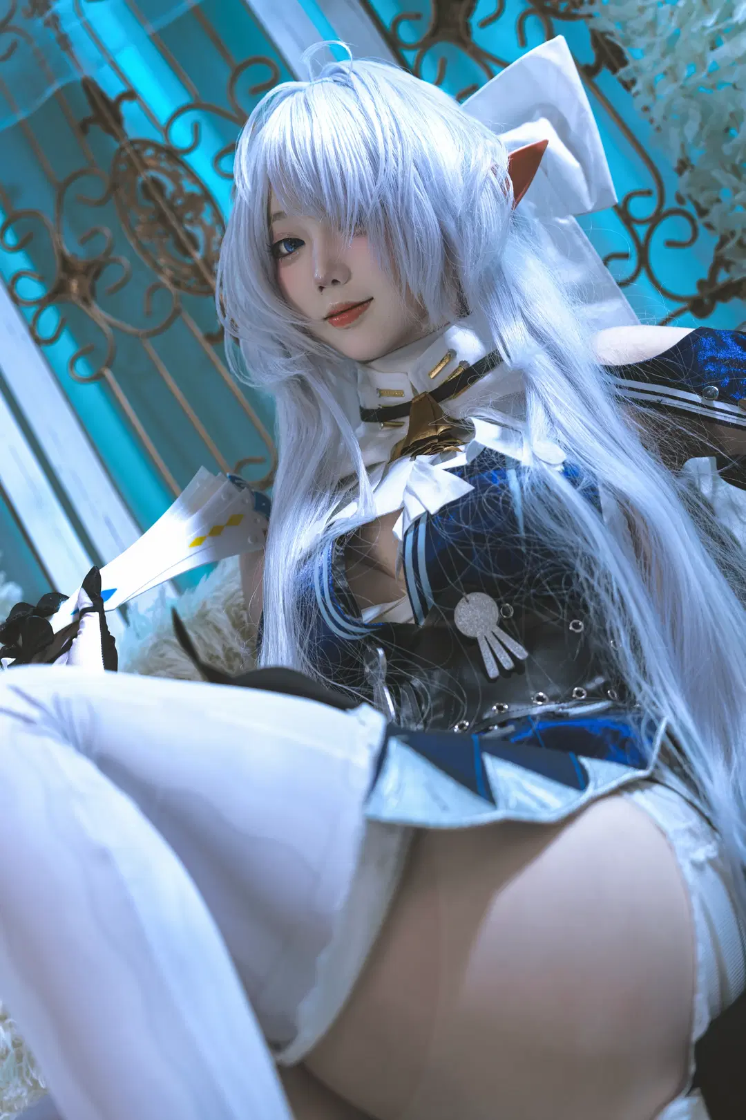 【維琳娜cos】絕區零的優雅與慵懶，白絲與摺扇的碰撞 - 夏尔 - 第2張