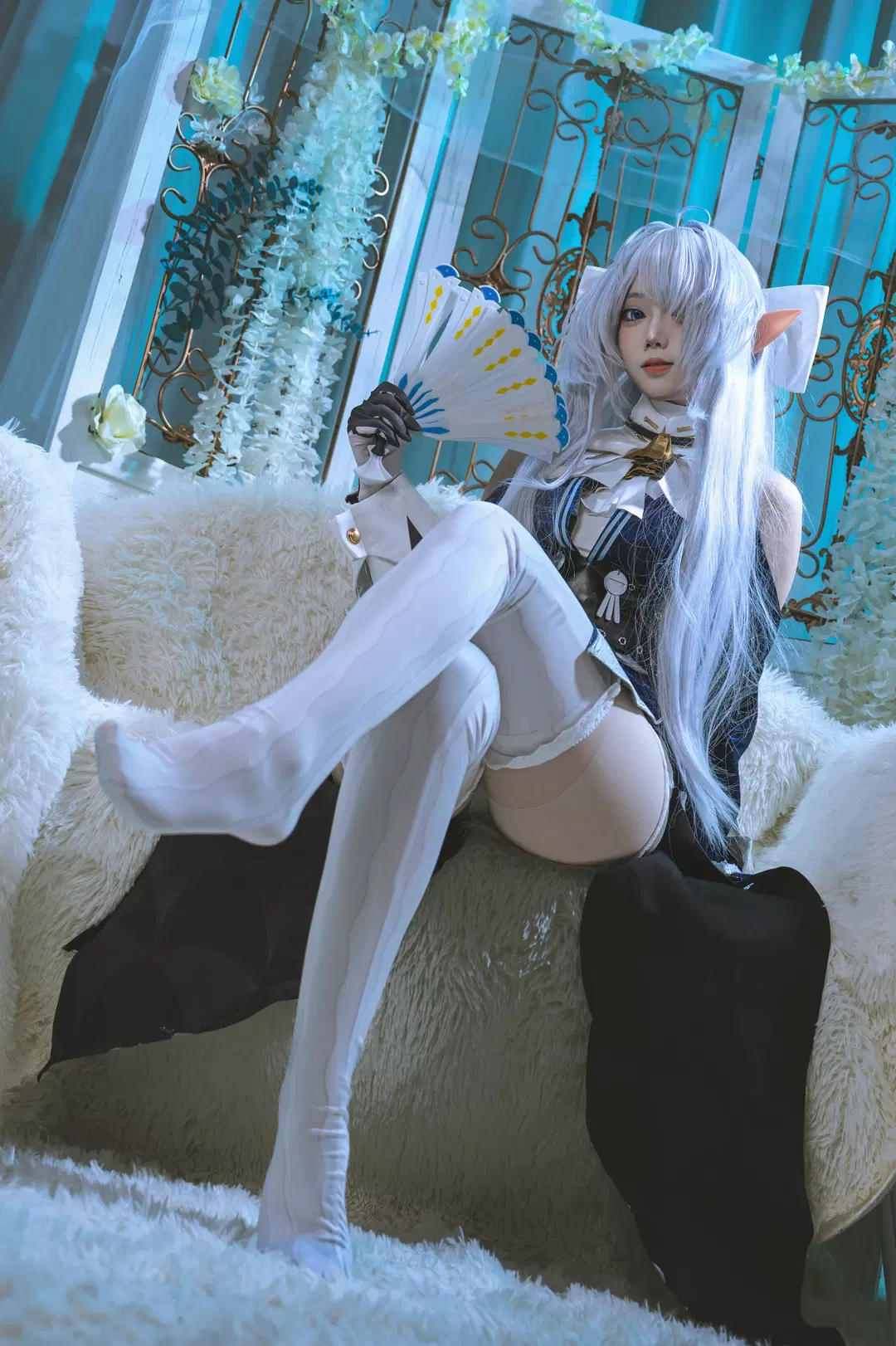 【維琳娜cos】絕區零的優雅與慵懶，白絲與摺扇的碰撞 - 夏尔 - 第3張