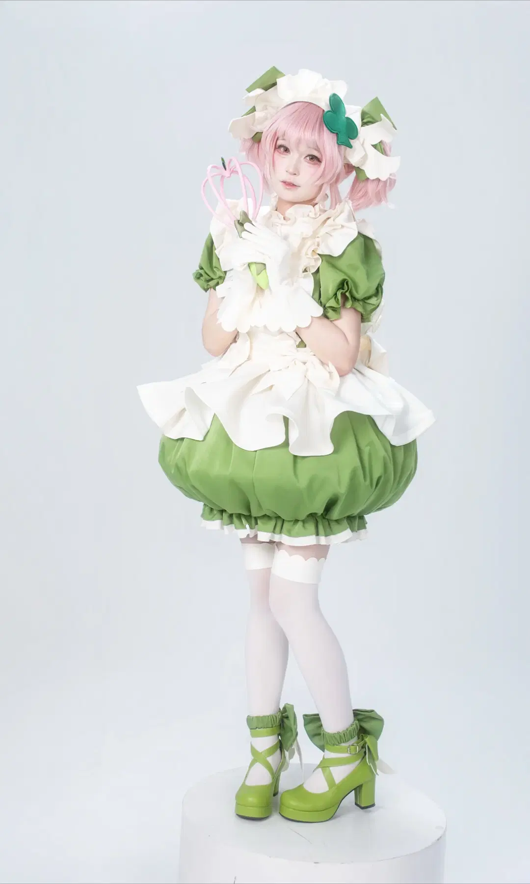二次元cosplay, 白丝, 守护甜心, 日奈森亚梦cos, 梅花亚梦