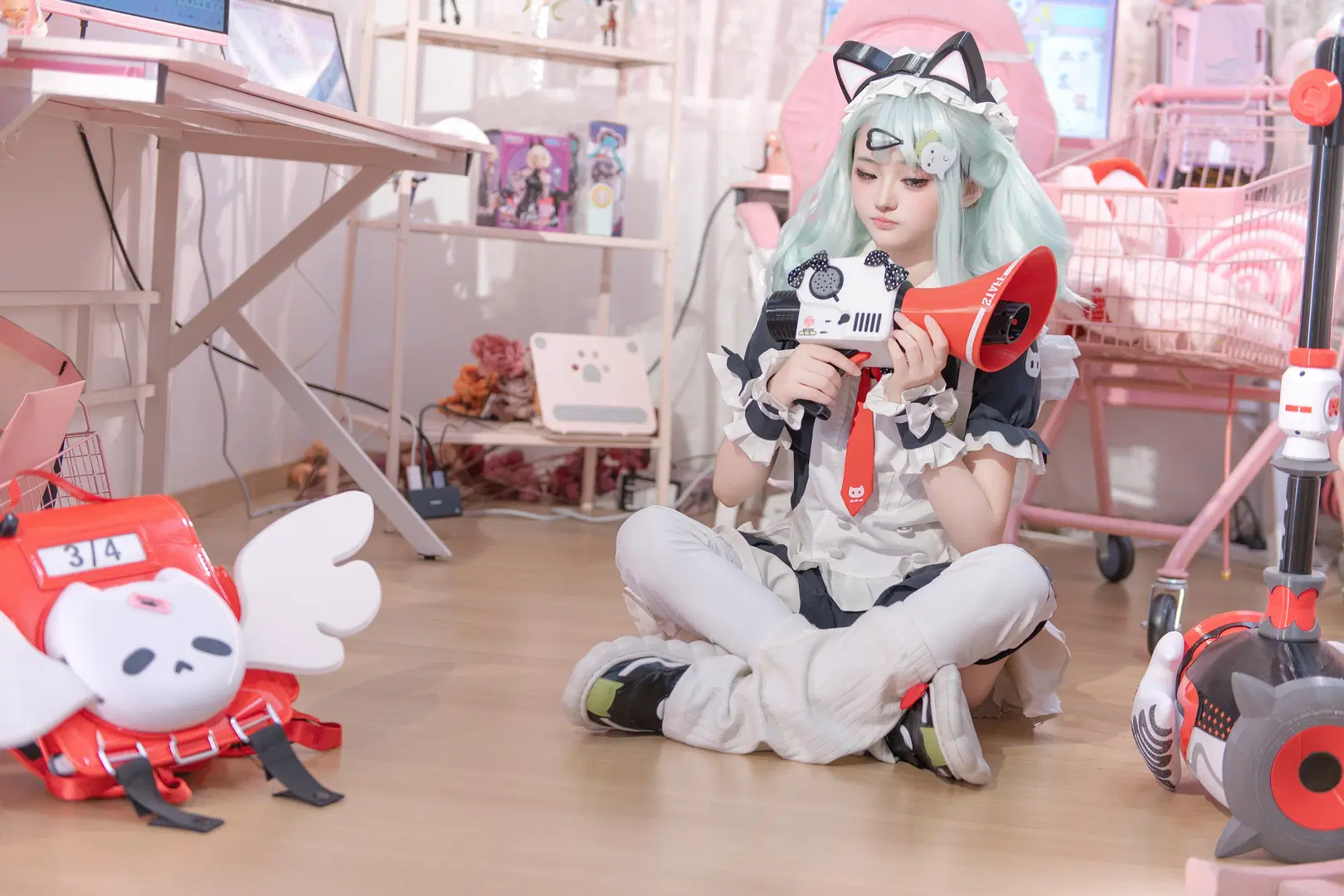 【千夏 コスプレ】『ゼンレスゾーンゼロ』午後のティーブレイク、ミントグリーンの猫耳少女 - 绮礼kire - 3枚目