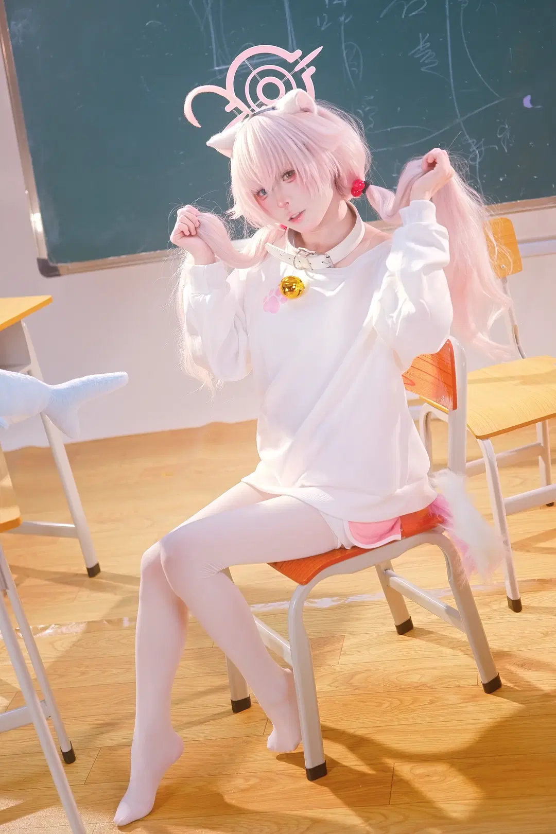 二次元摄影, 蔚蓝档案, 小鸟游星野cos, 白丝, 双马尾