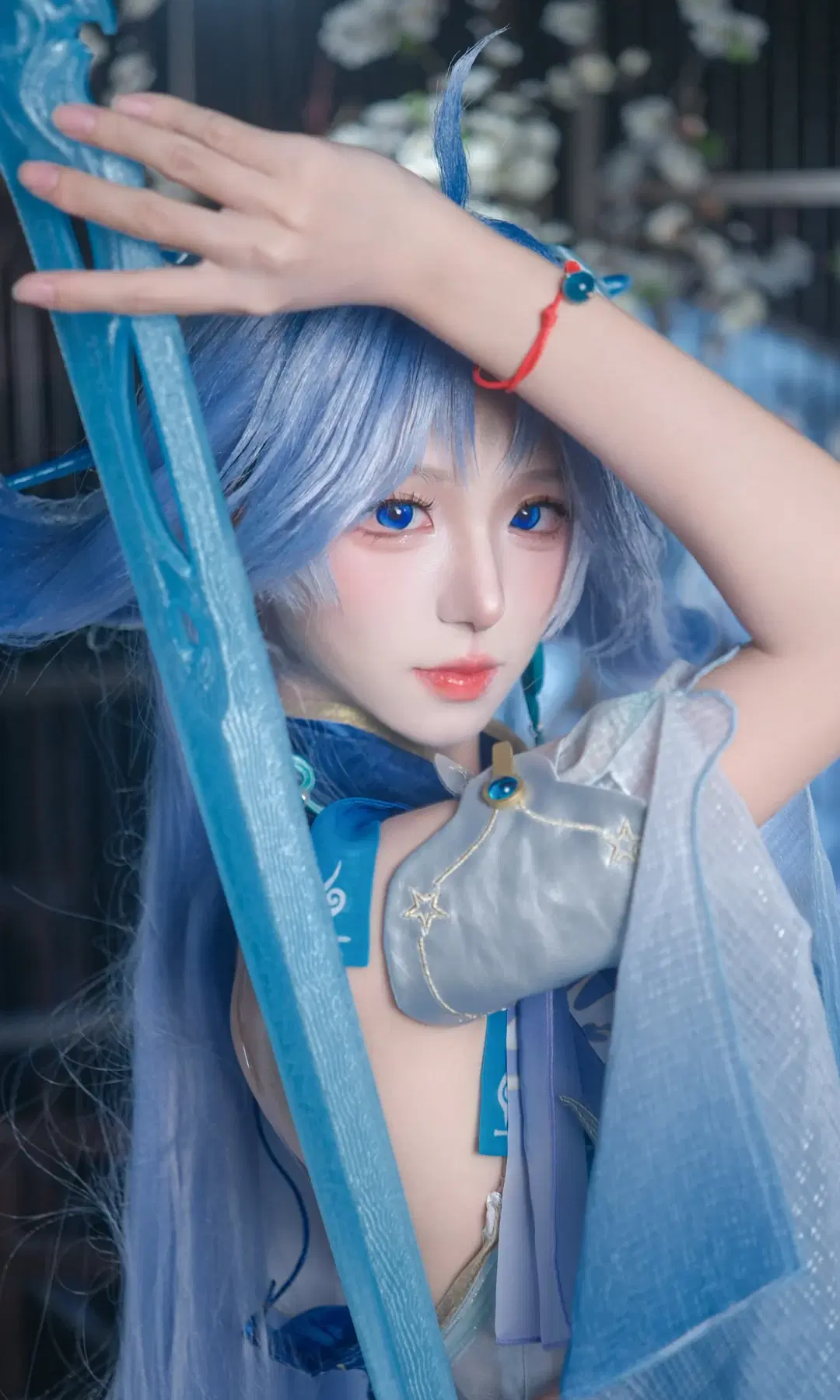 【清宵コスプレ】『鳴潮』師尊の蒼白国風スタイル撮影記録：清廉なる剣影の記憶 - Cryengine15 - 5枚目