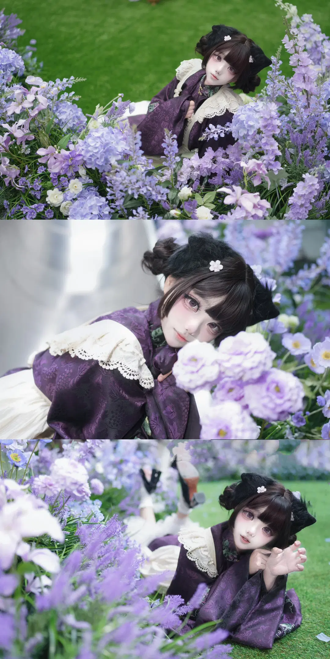 cosplay, 索尼微单, 日系写真, 复古洋装, 紫藤花海