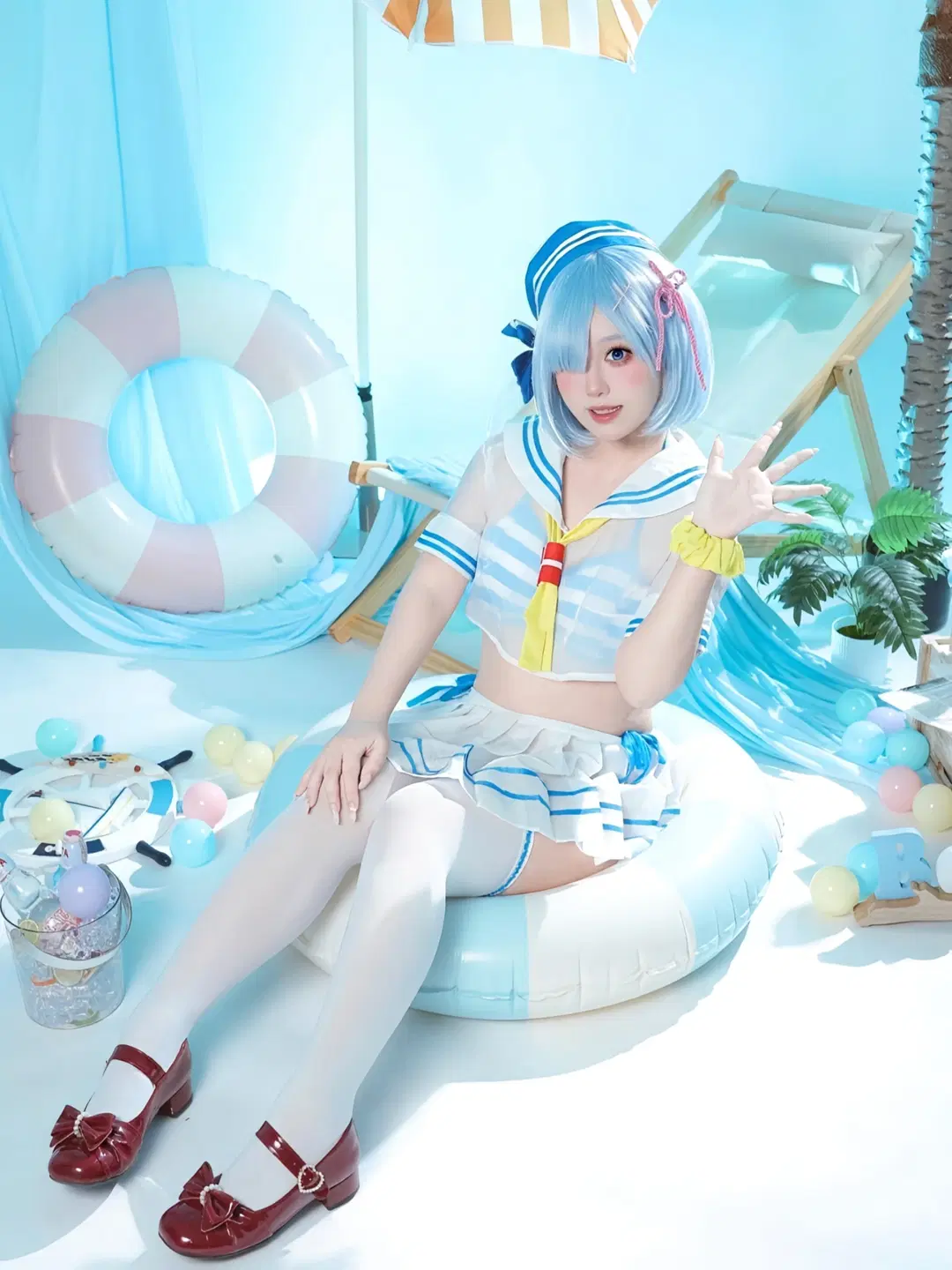 【蕾姆cos】从零开始的异世界水手泳装夏日拍摄