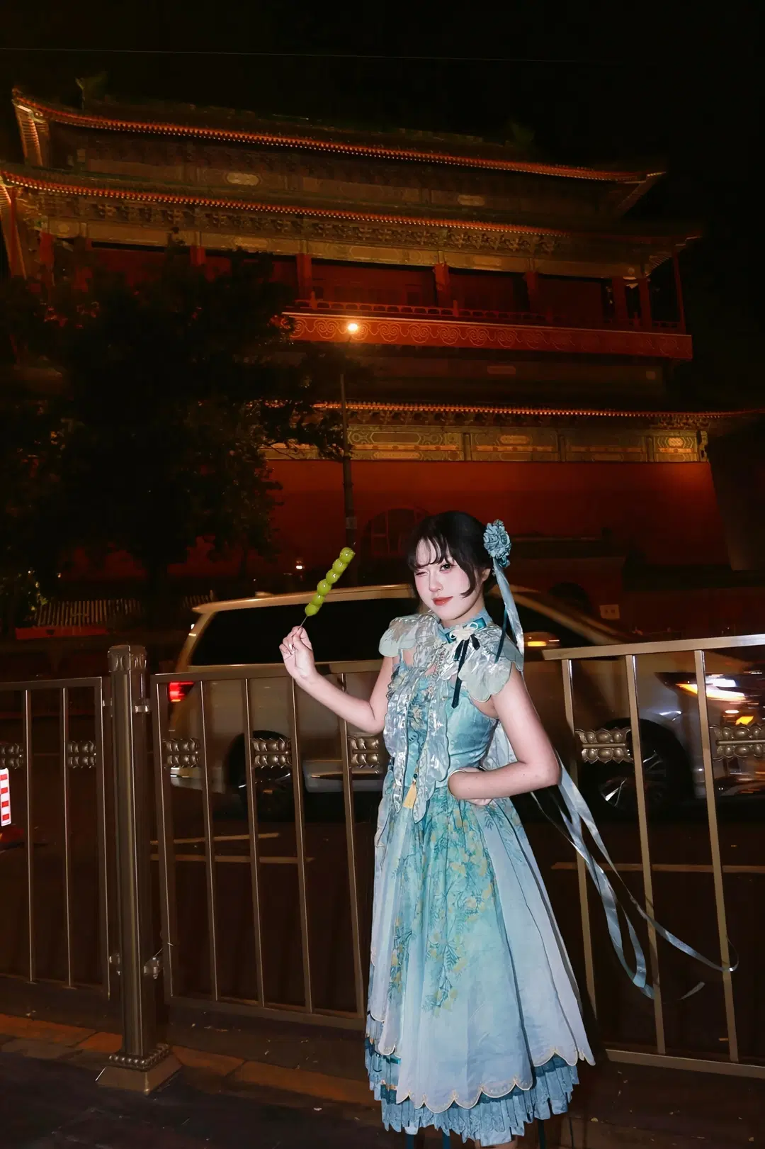古风cosplay, 叶澜依cos, 甄嬛传, 鼓楼拍照, 北京夜景