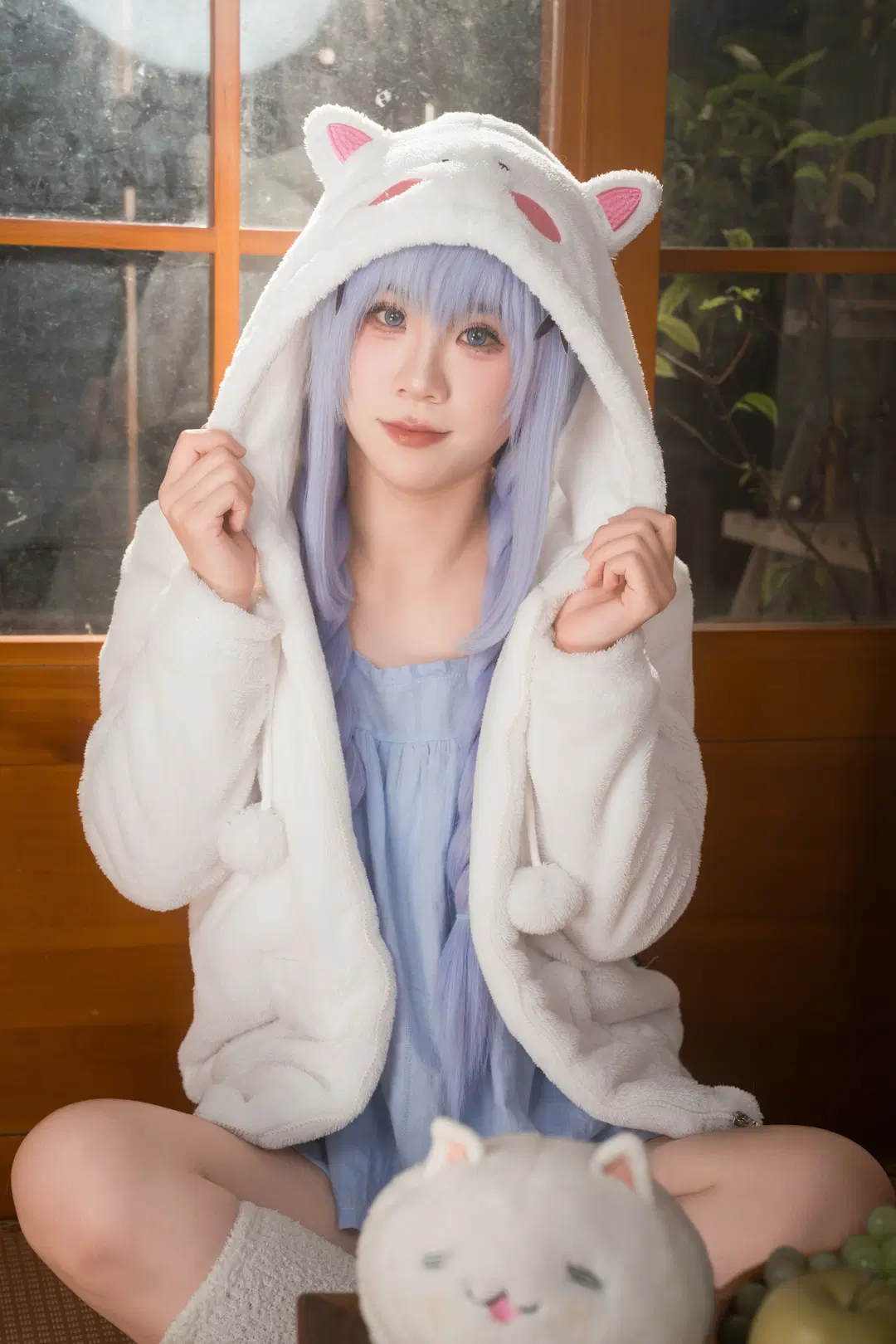 香風智乃cos 點兔 提比連帽衫的軟糯居家日常 - 喵蛋poi🐾 - 第2張