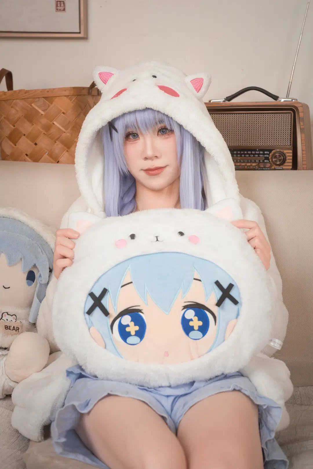 香風智乃cos 點兔 提比連帽衫的軟糯居家日常 - 喵蛋poi🐾 - 第3張