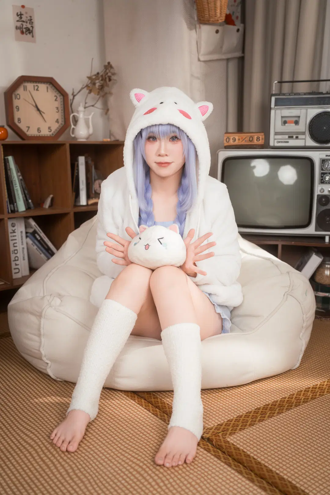 香風智乃cos 點兔 提比連帽衫的軟糯居家日常 - 喵蛋poi🐾 - 第4張