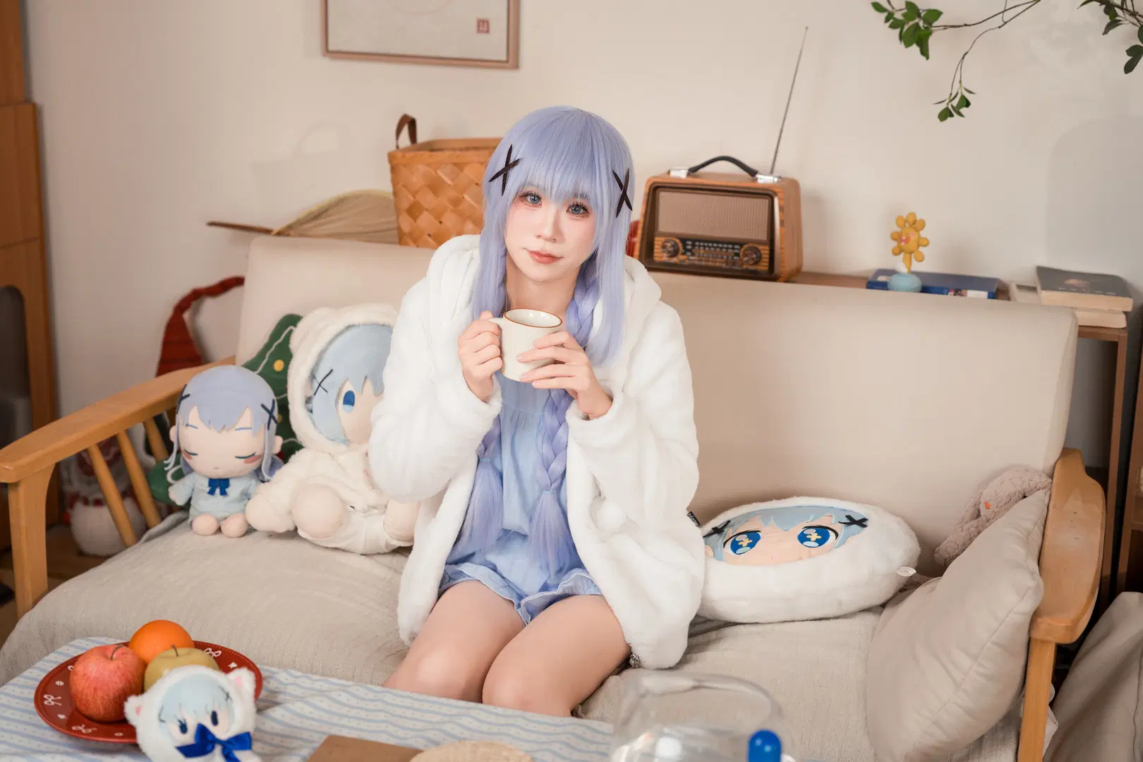香風智乃cos 點兔 提比連帽衫的軟糯居家日常 - 喵蛋poi🐾 - 第5張