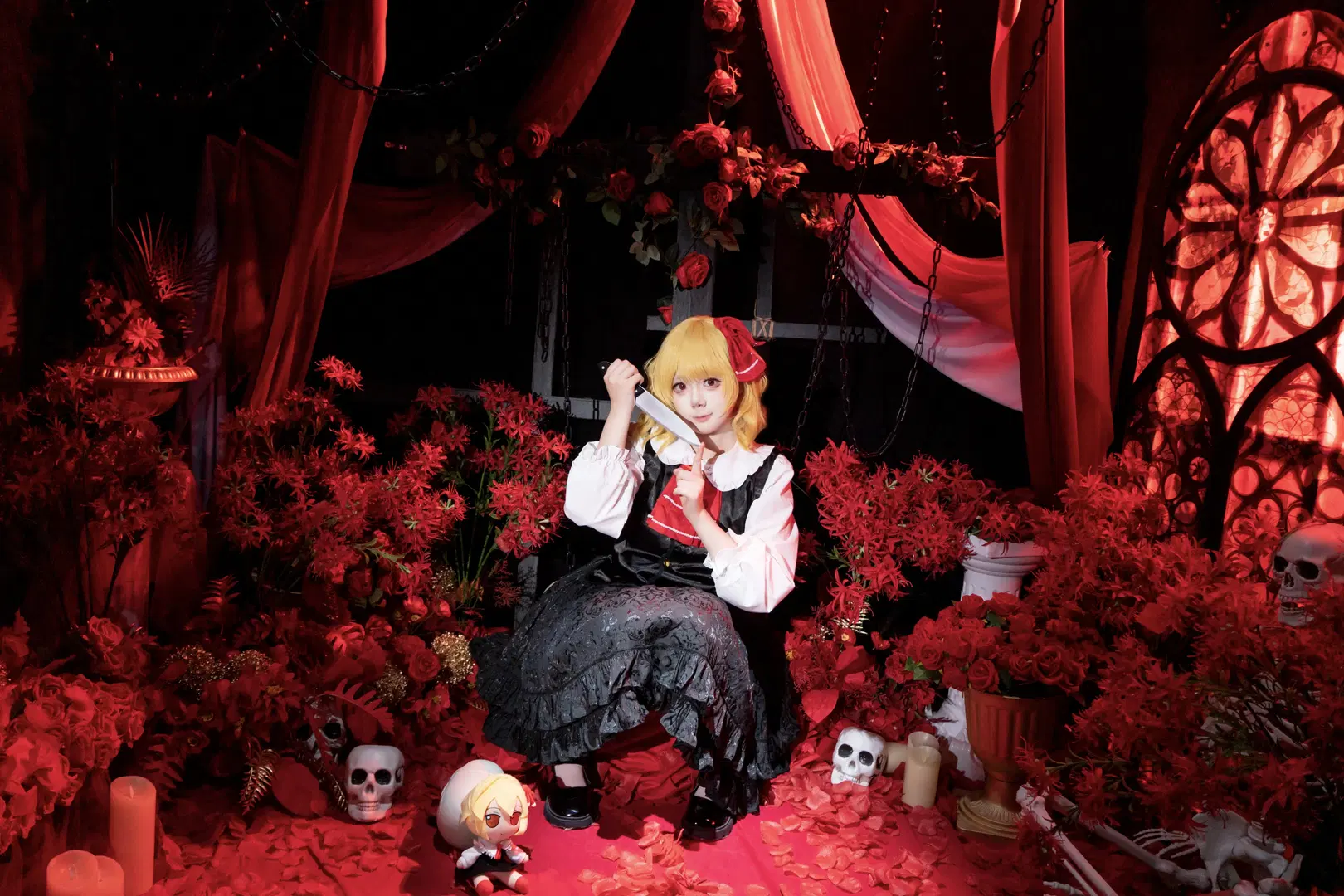 【ルーミア コスプレ】『東方Project』ダークゴシック風コスプレ写真 - 屿西奈 - 5枚目