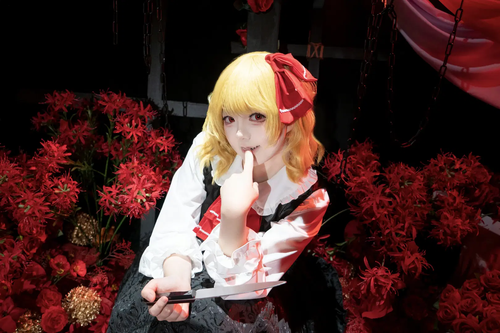 【ルーミア コスプレ】『東方Project』ダークゴシック風コスプレ写真 - 屿西奈 - 9枚目