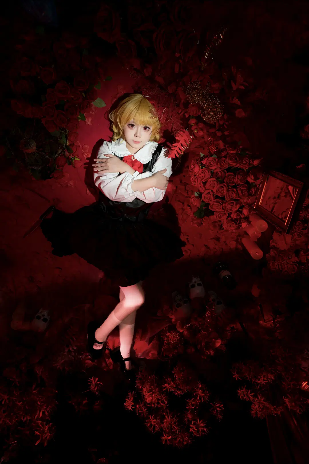【ルーミア コスプレ】東方Project 漆黒の薔薇スタジオ撮影、愛らしき消防斧 - 屿西奈 - 3枚目