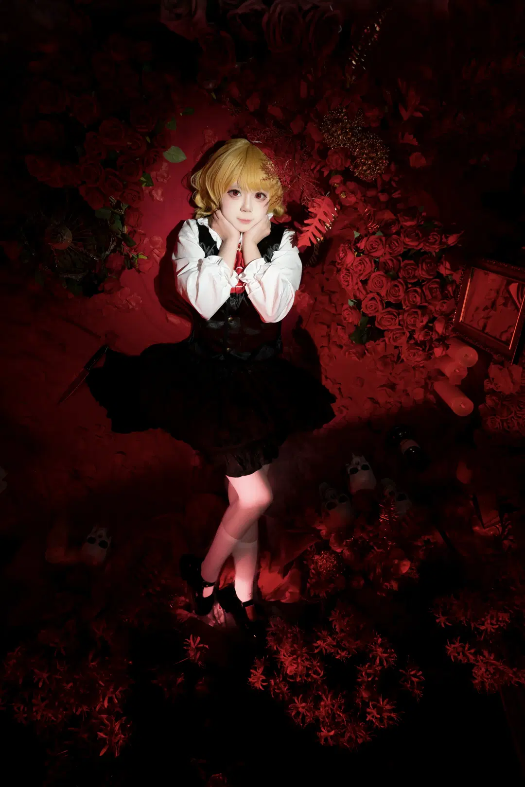 【ルーミア コスプレ】東方Project 漆黒の薔薇スタジオ撮影、愛らしき消防斧 - 屿西奈 - 4枚目