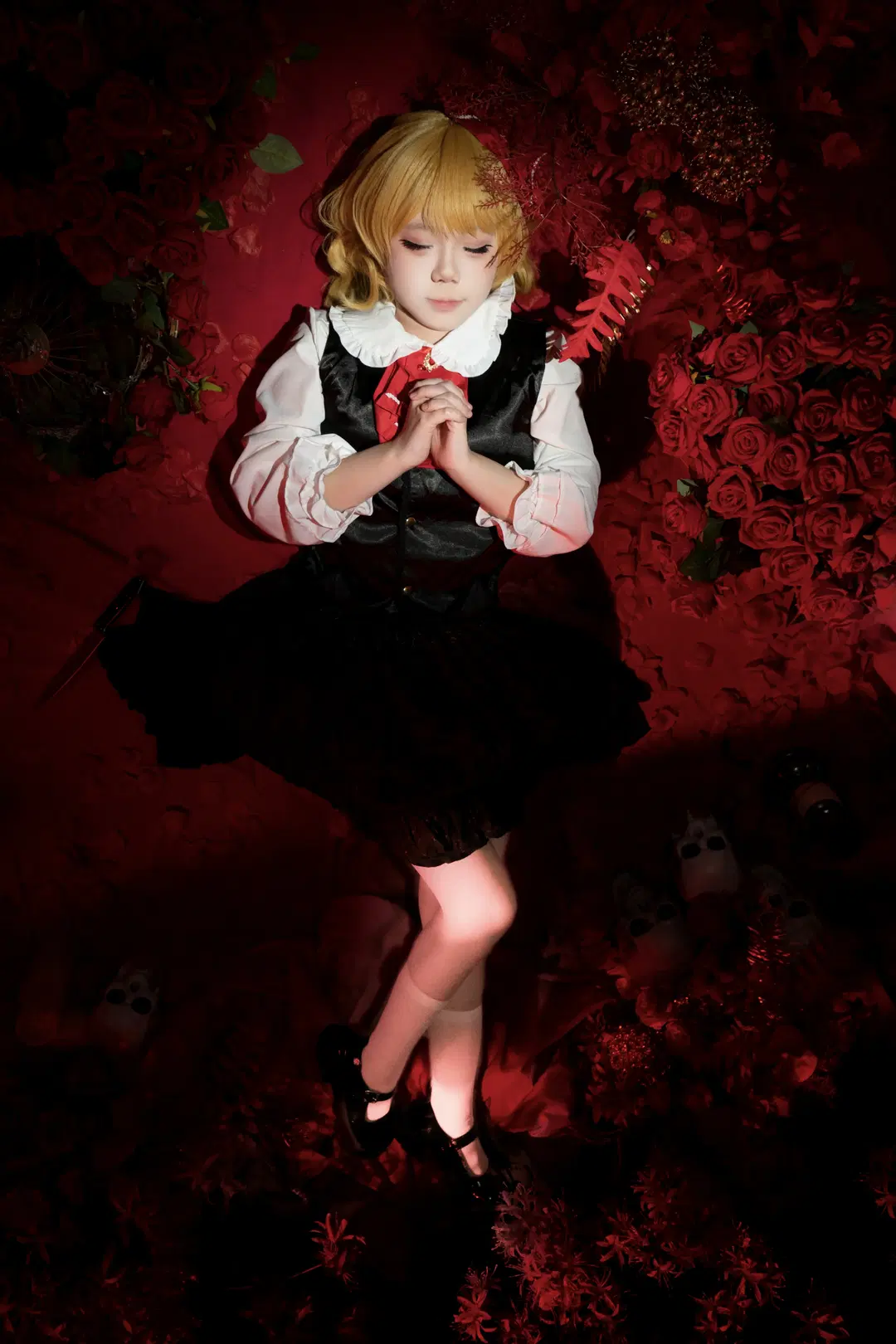 【ルーミア コスプレ】東方Project 漆黒の薔薇スタジオ撮影、愛らしき消防斧 - 屿西奈 - 6枚目