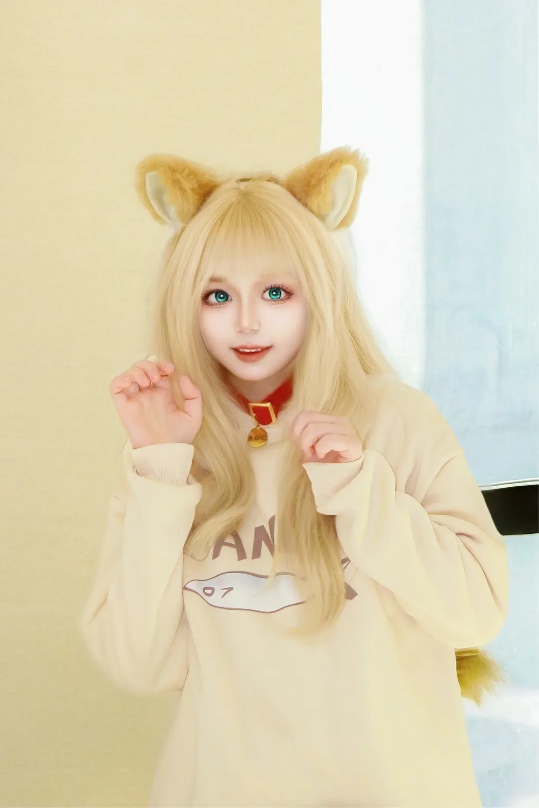 【黃豆粉cos】40原貓娘 黃豆粉 白絲獸耳居家日常 - 屿西奈 - 第5張