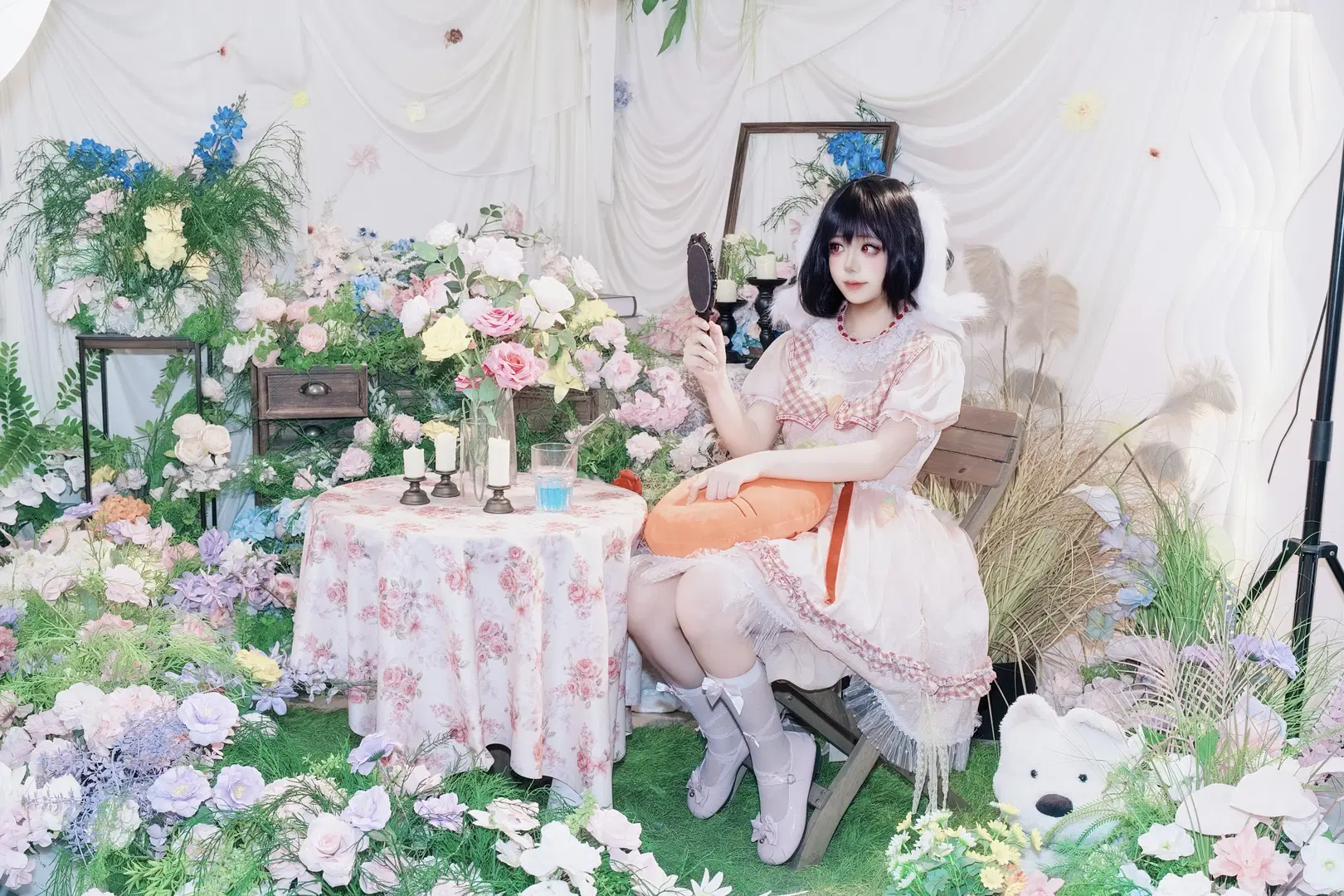 【因幡てゐ コスプレ】『東方Project』幻想の花園に佇む白うさぎ - 屿西奈 - 6枚目