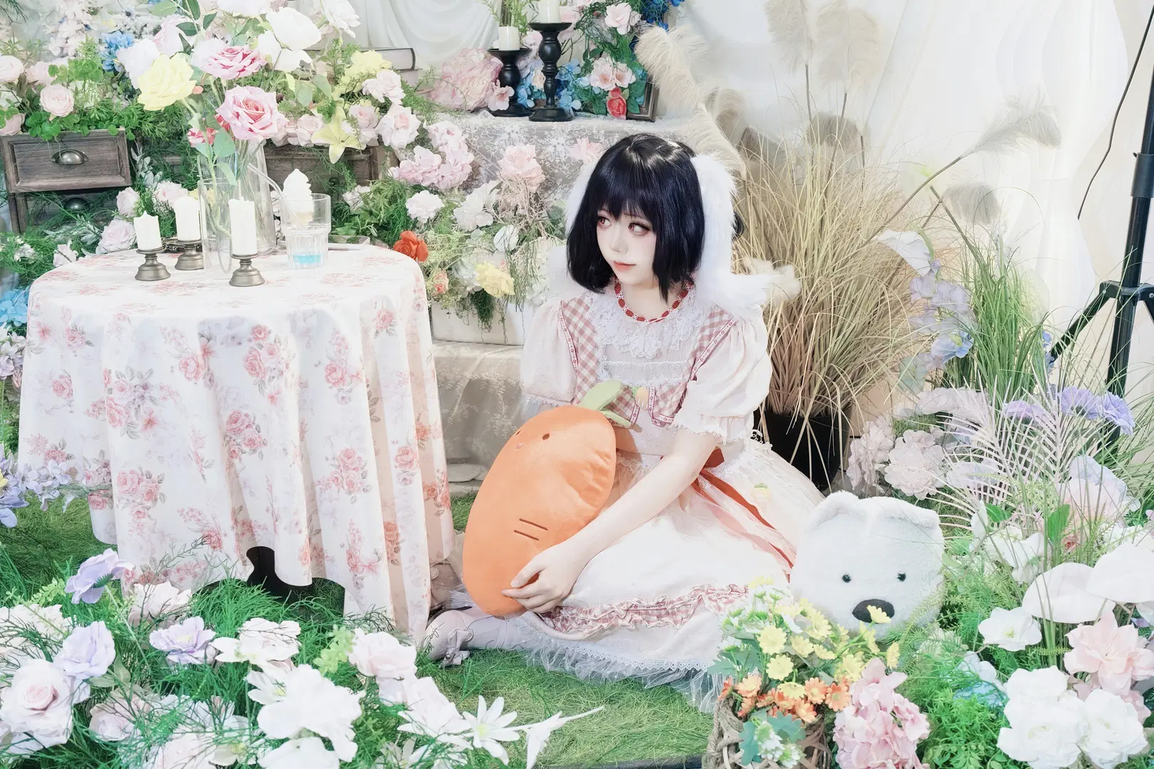 【因幡てゐ コスプレ】『東方Project』幻想の花園に佇む白うさぎ - 屿西奈 - 8枚目