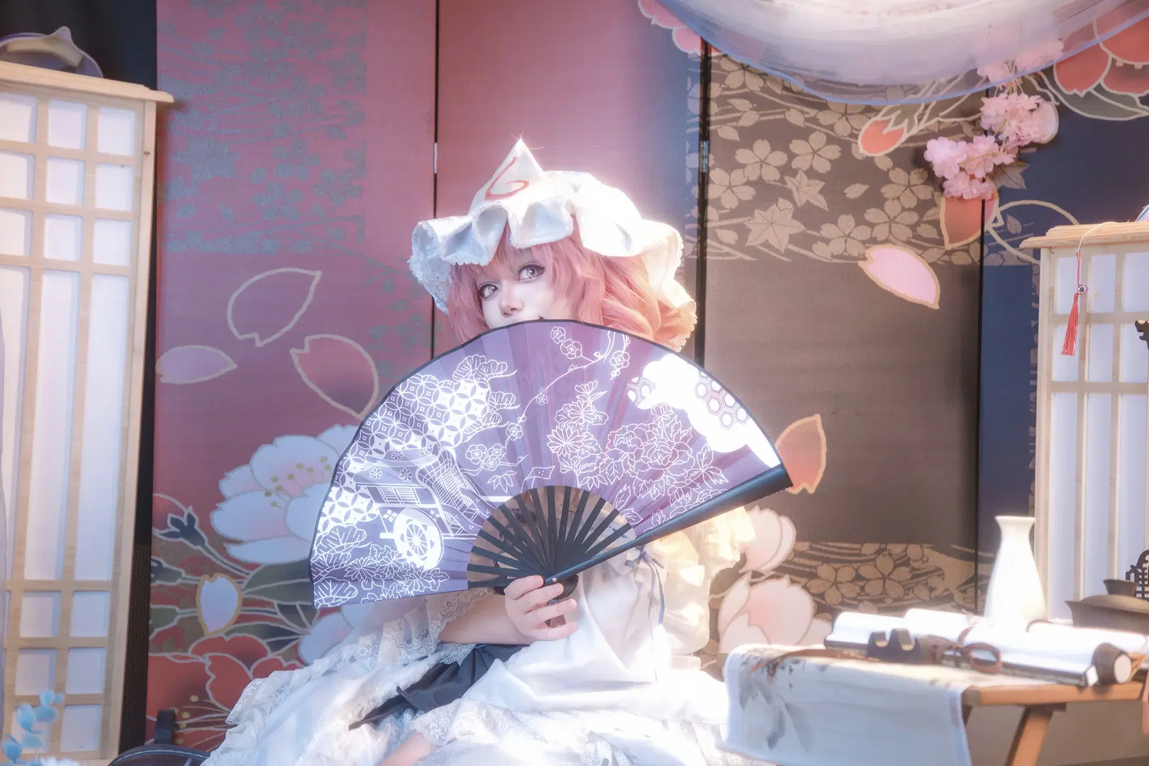 【西行寺幽々子コスプレ】東方Projectのピンクの夢 - 屿西奈 - 2枚目