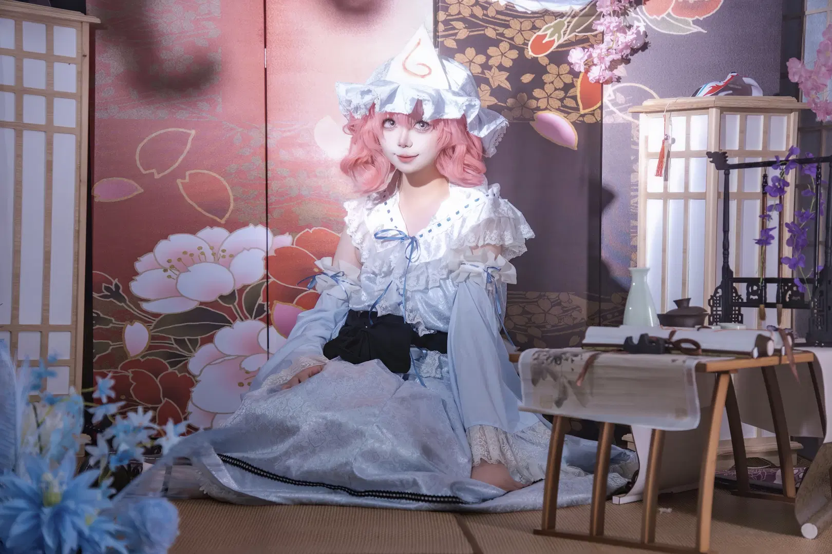 【西行寺幽々子コスプレ】東方Projectのピンクの夢 - 屿西奈 - 3枚目