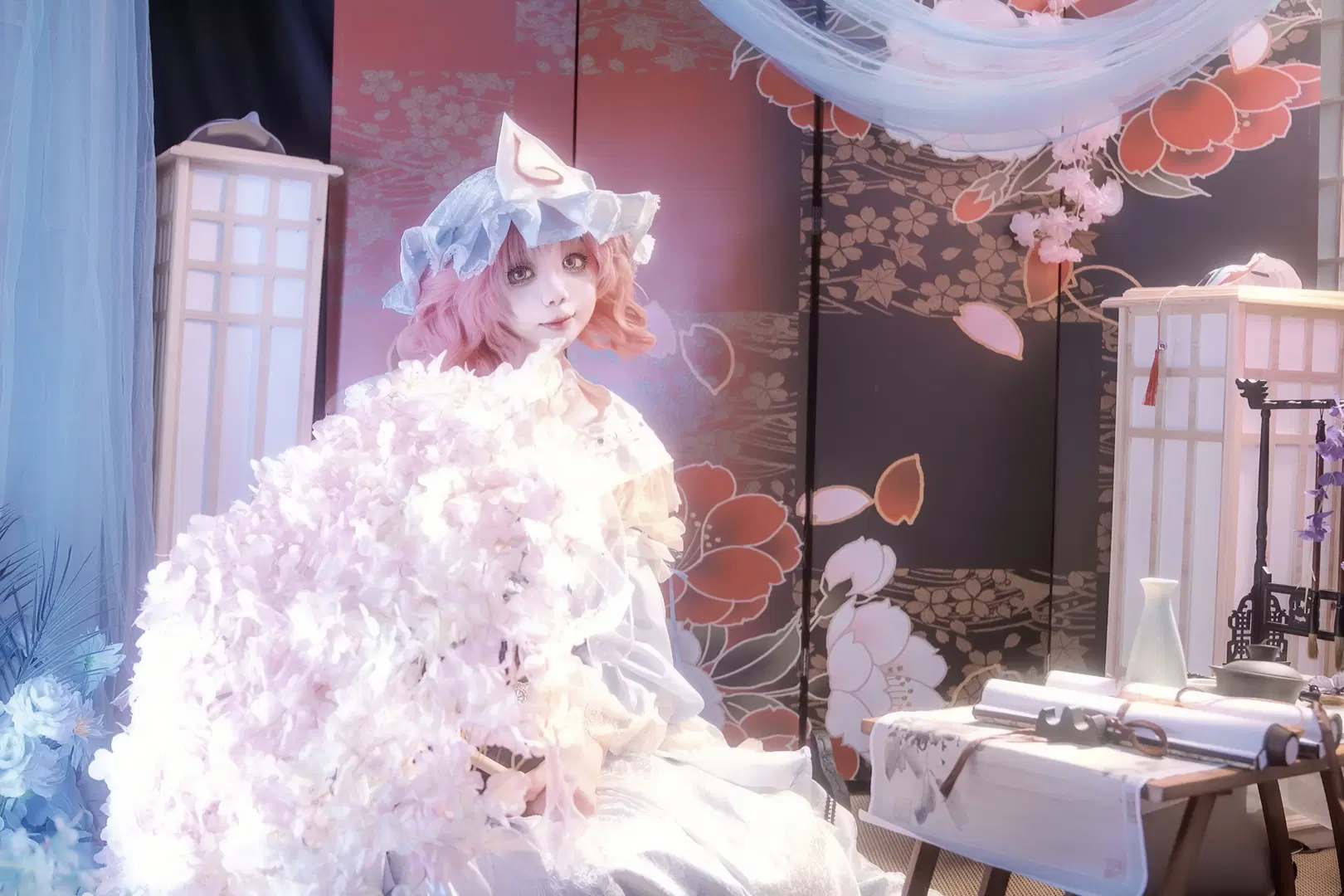 【西行寺幽々子コスプレ】東方Projectのピンクの夢 - 屿西奈 - 4枚目