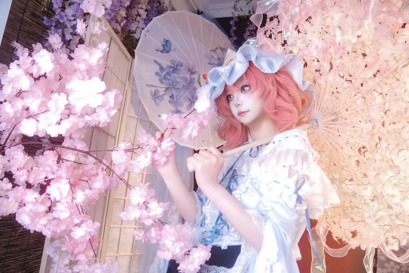 【西行寺幽々子コスプレ】東方Projectのピンクの夢 - 屿西奈 - 5枚目