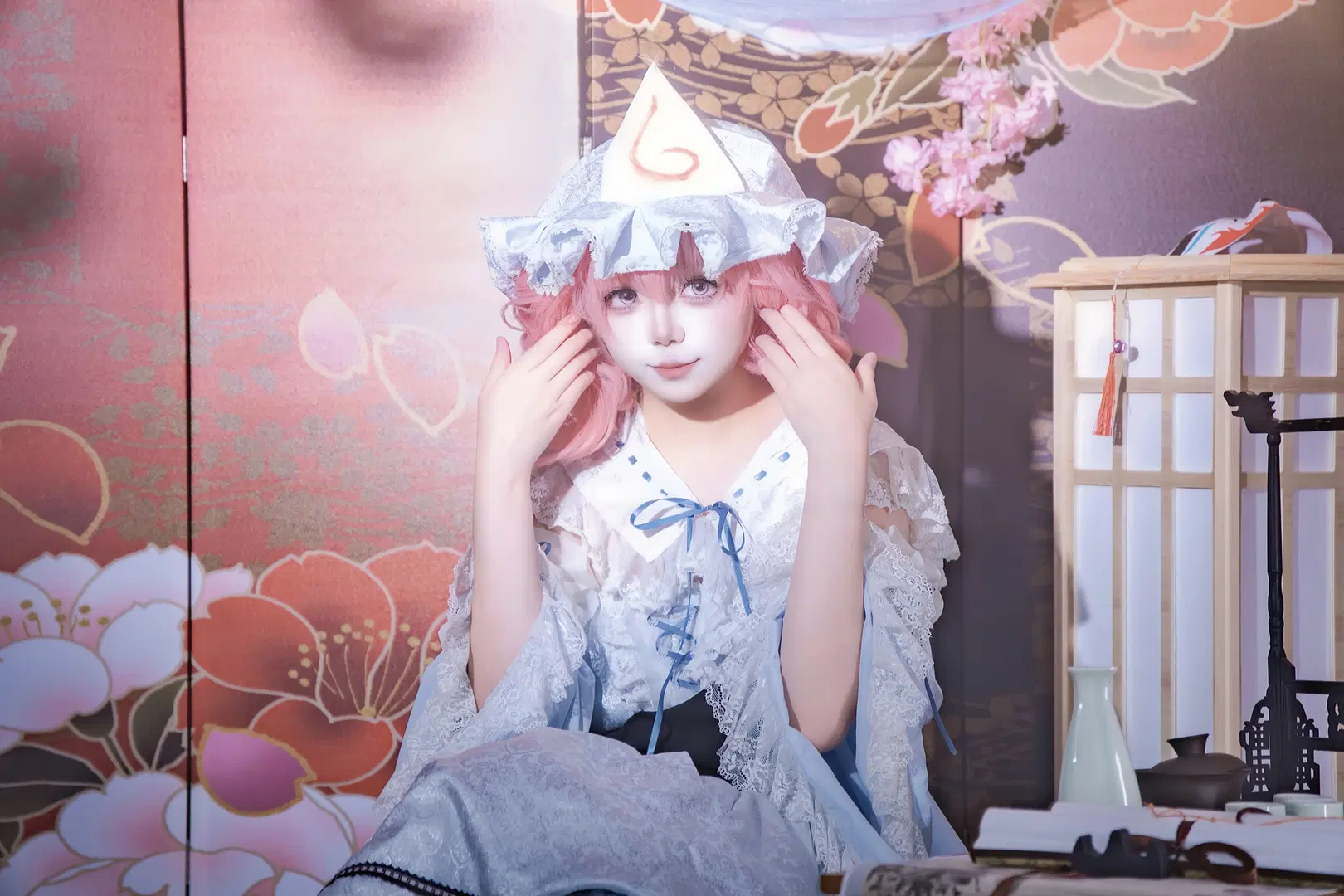【西行寺幽幽子cos】粉發藍裙，西行妖的迷幻二設 - 屿西奈 - 第3張