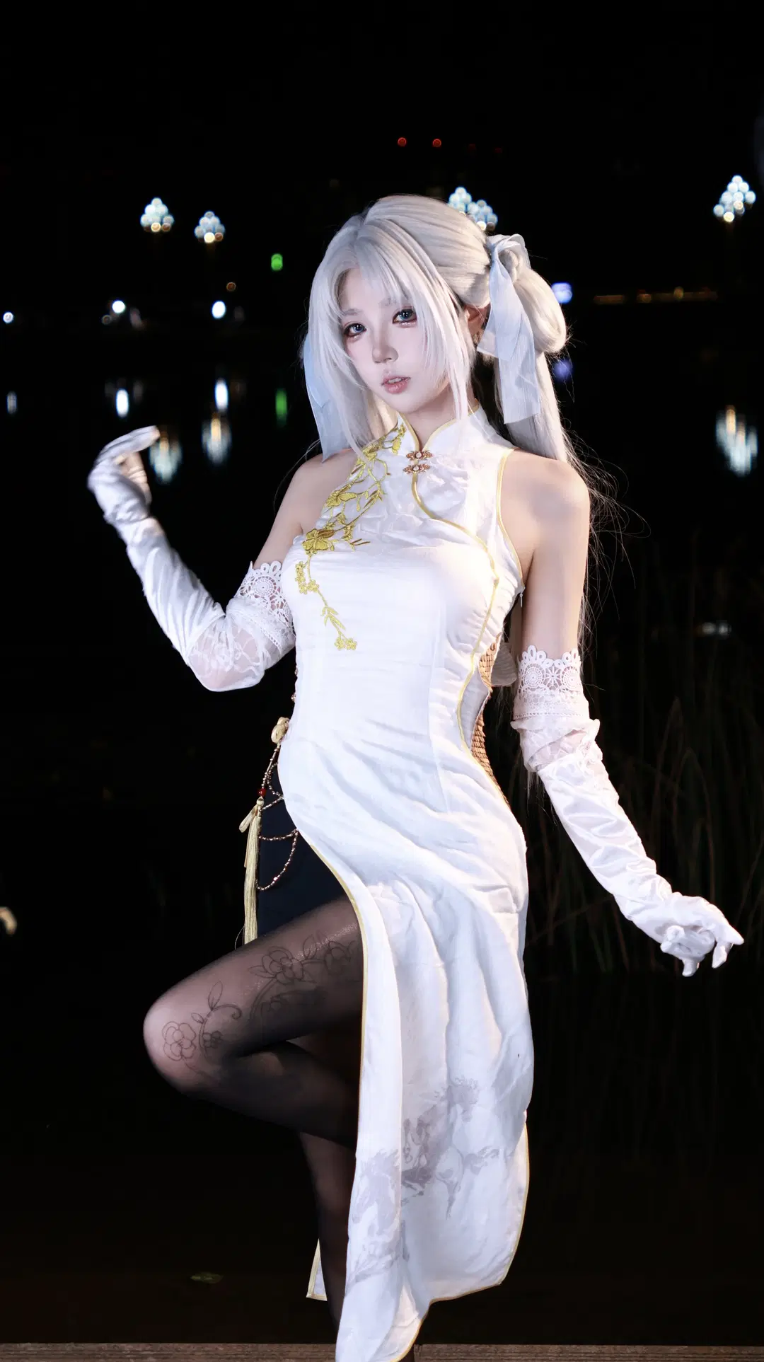 永劫无间, 旗袍, 黑丝, 顾清寒cos, 漫展现场cos