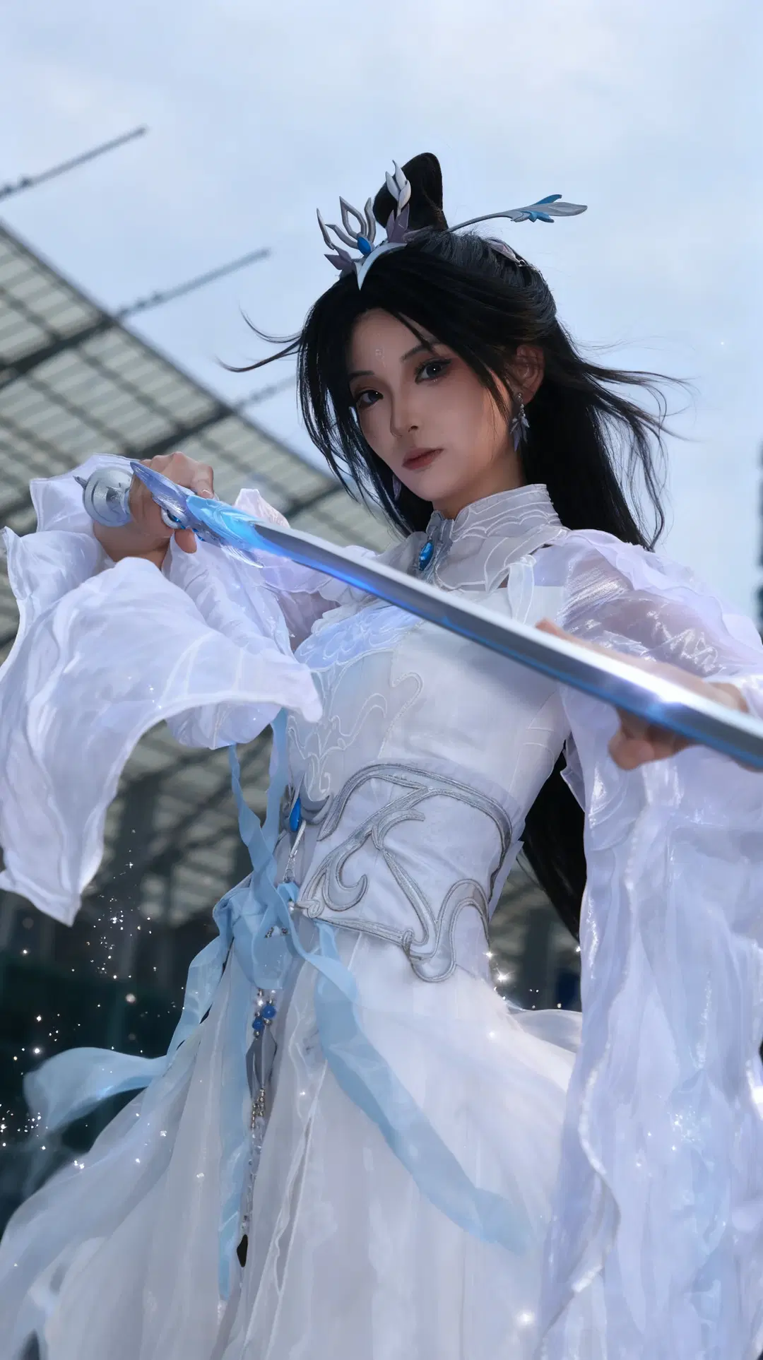 【陸雪琪コスプレ】誅仙 白いドレスと長剣、アニメコンベンションでの仙侠のオーラ - 小谷鸡 - 2枚目