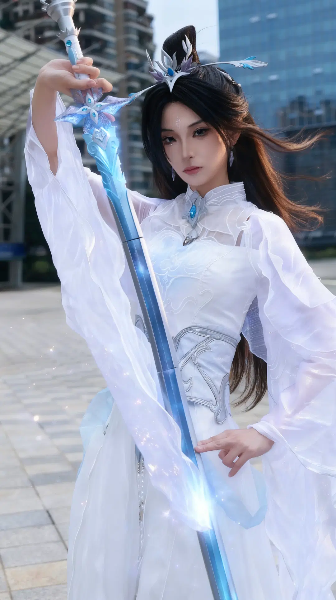 【陸雪琪コスプレ】誅仙 白いドレスと長剣、アニメコンベンションでの仙侠のオーラ - 小谷鸡 - 4枚目