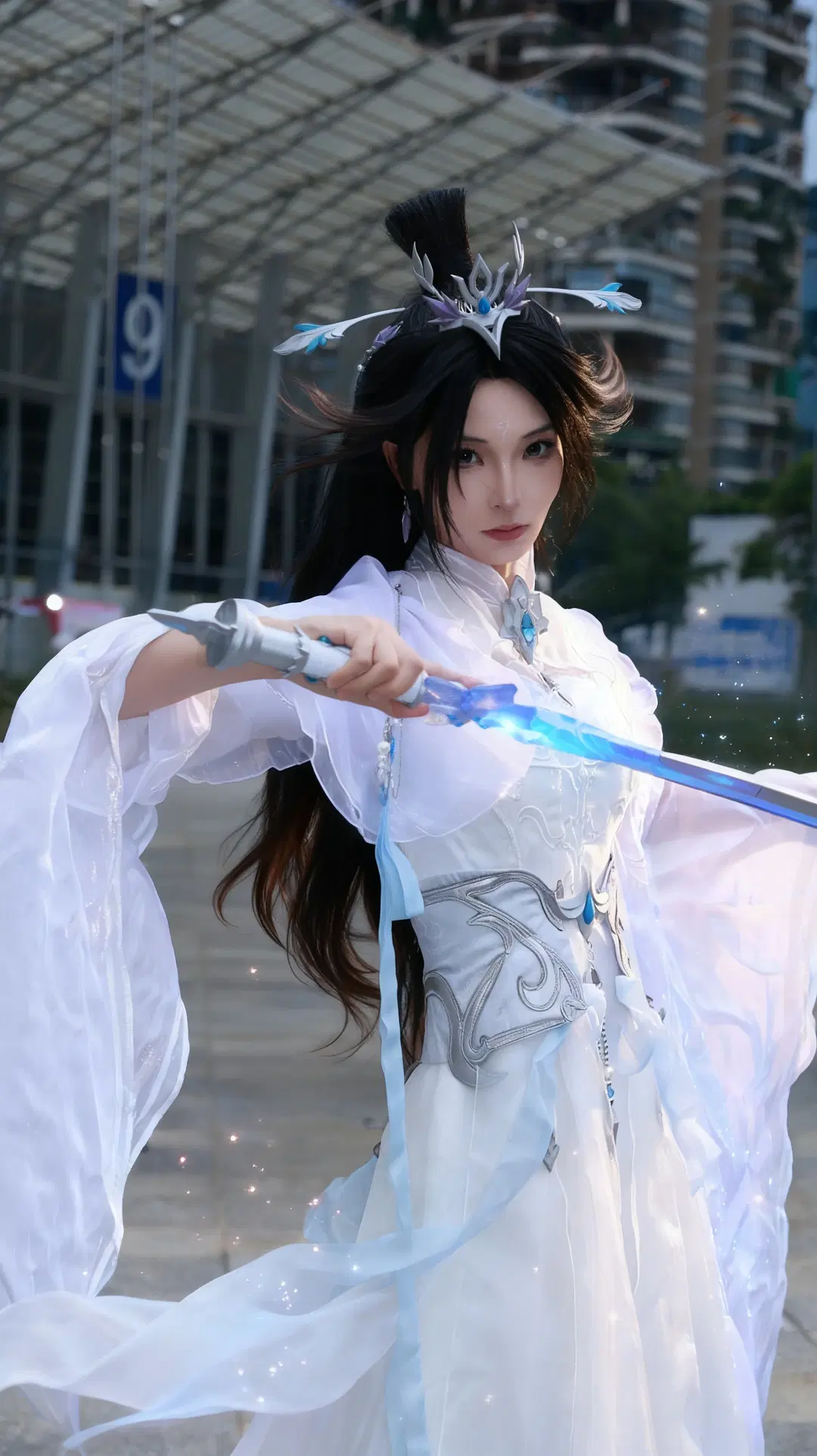 【陸雪琪コスプレ】誅仙 白いドレスと長剣、アニメコンベンションでの仙侠のオーラ - 小谷鸡 - 5枚目
