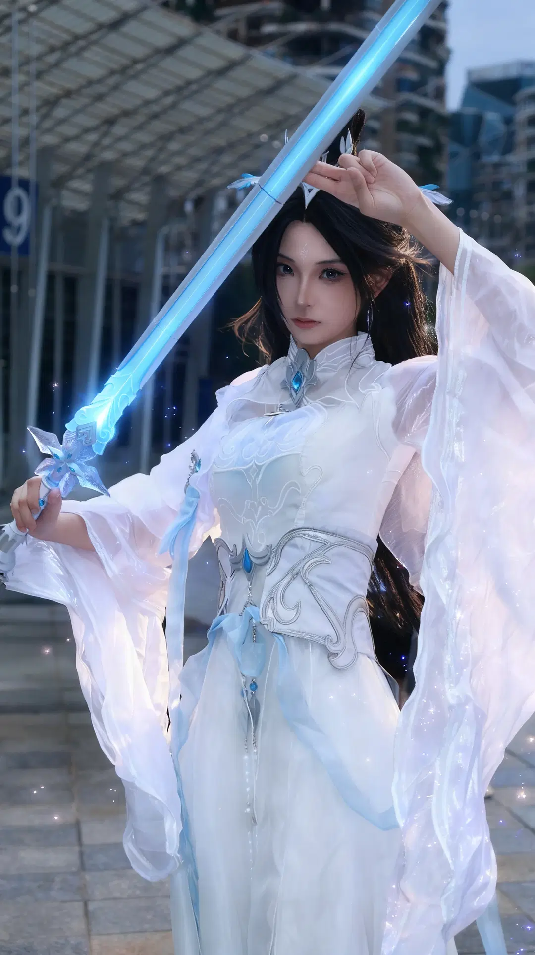 【陸雪琪コスプレ】誅仙 白いドレスと長剣、アニメコンベンションでの仙侠のオーラ - 小谷鸡 - 6枚目