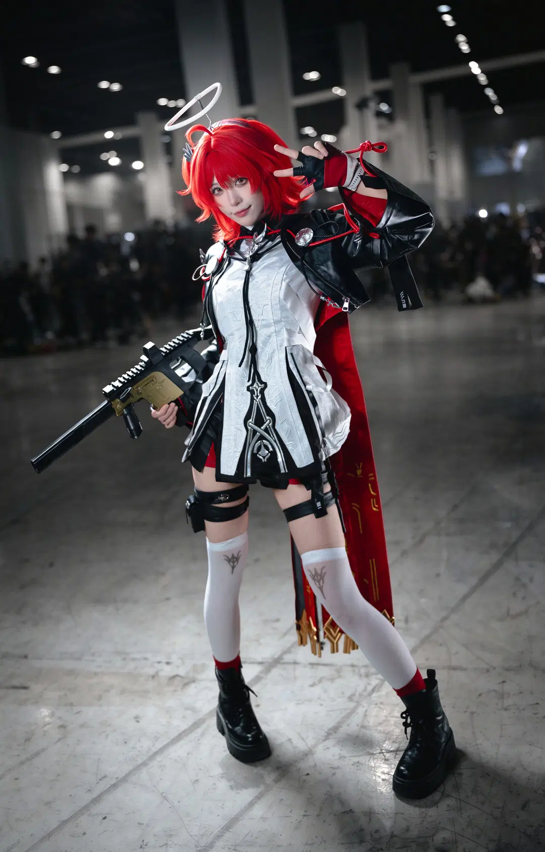 漫展返图, 二次元cosplay, 明日方舟, 能天使cos, 丝袜