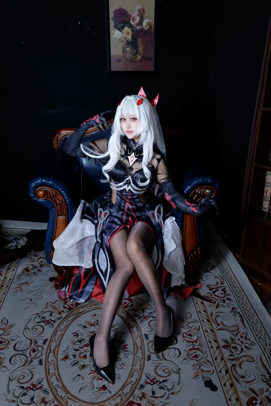 【若娜瓦cos】暗黑哥特风的复古下午茶 - 鹿野奈奈 - 第4张