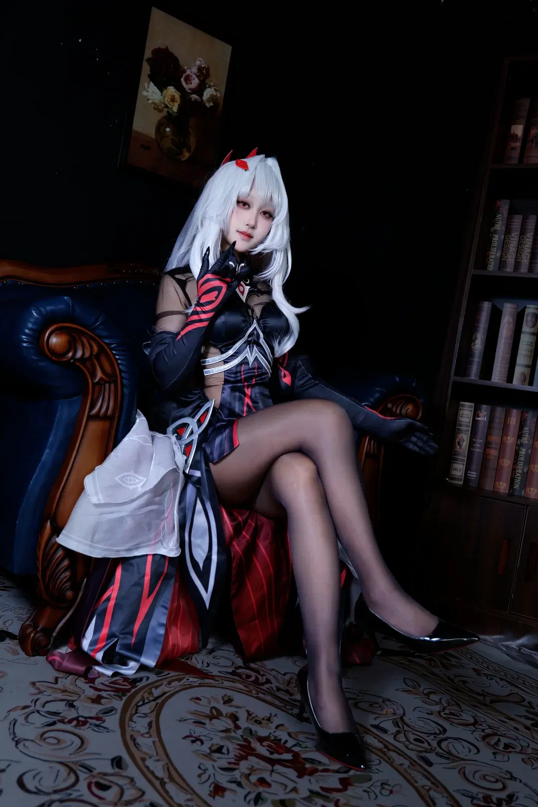 【若娜瓦cos】暗黑哥特风的复古下午茶 - 鹿野奈奈 - 第6张