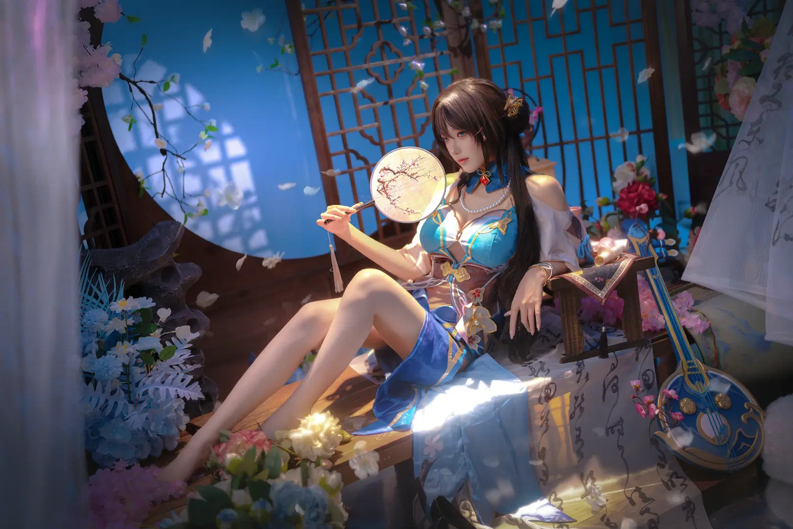 崩坏星穹铁道, 阮梅cos, 古风cos, 游戏角色扮演, 蓝白服饰