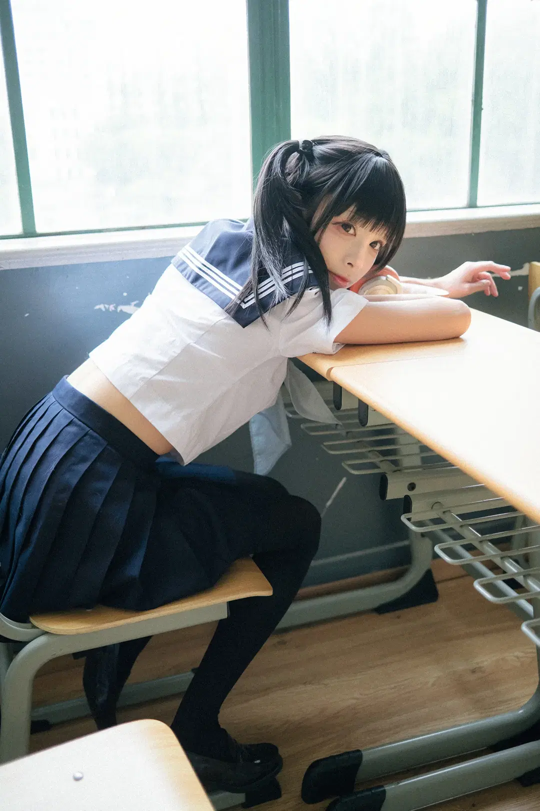 後排靠窗的雨天教室水手服寫真 - HIRO_午饭饭 - 第10張