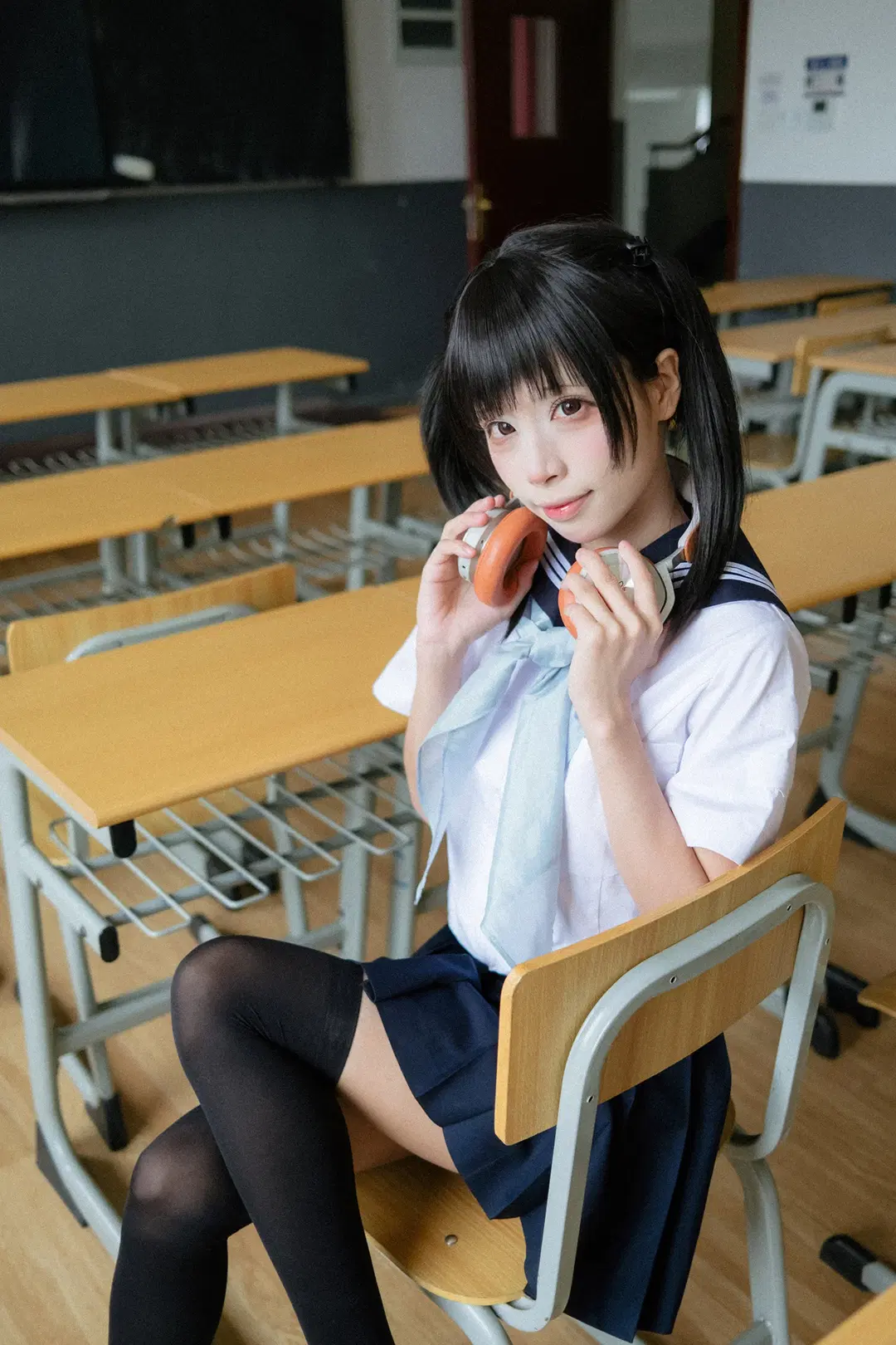 後排靠窗的雨天教室水手服寫真 - HIRO_午饭饭 - 第12張