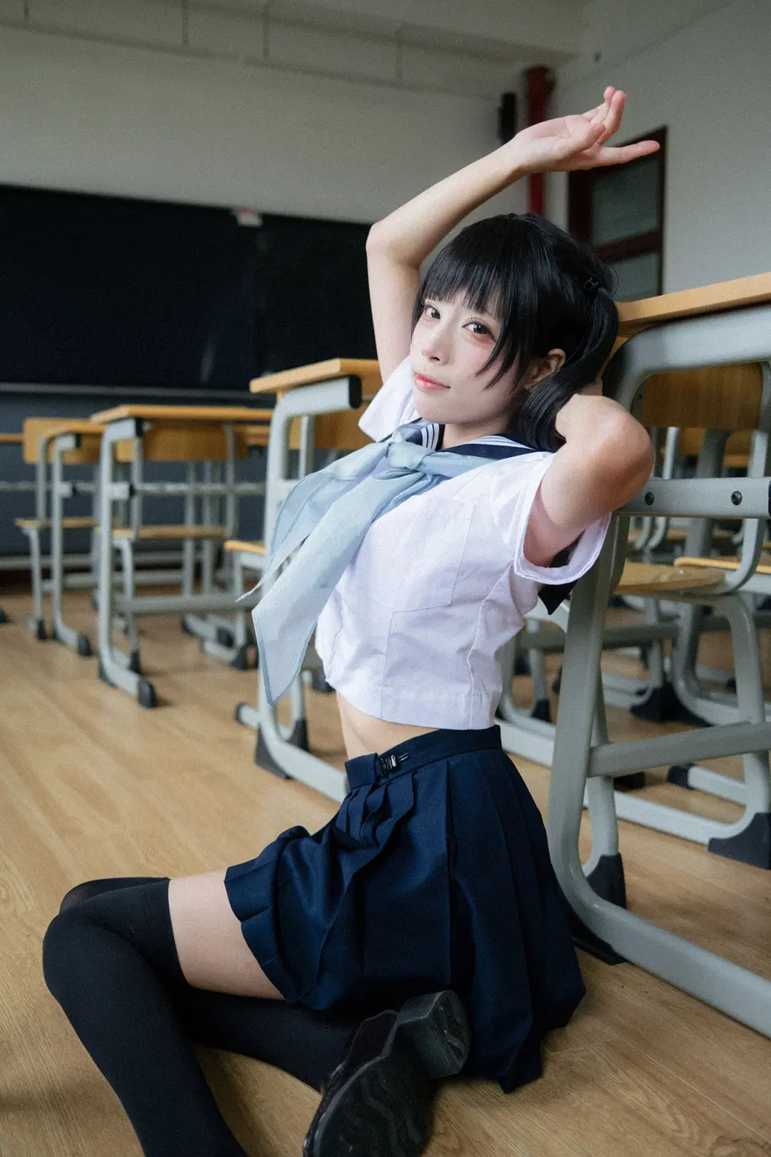 後排靠窗的雨天教室水手服寫真 - HIRO_午饭饭 - 第14張
