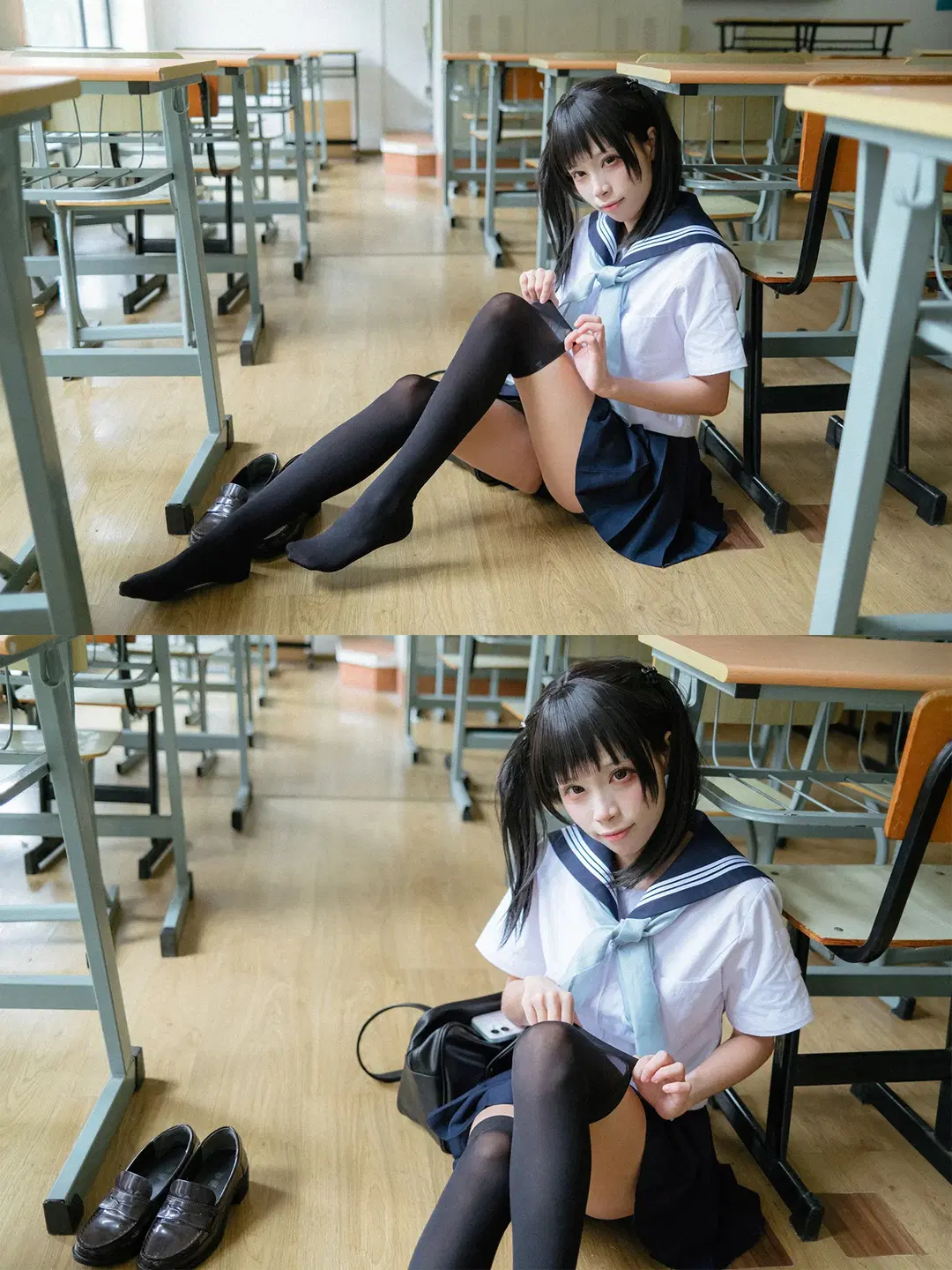 後排靠窗的雨天教室水手服寫真 - HIRO_午饭饭 - 第16張