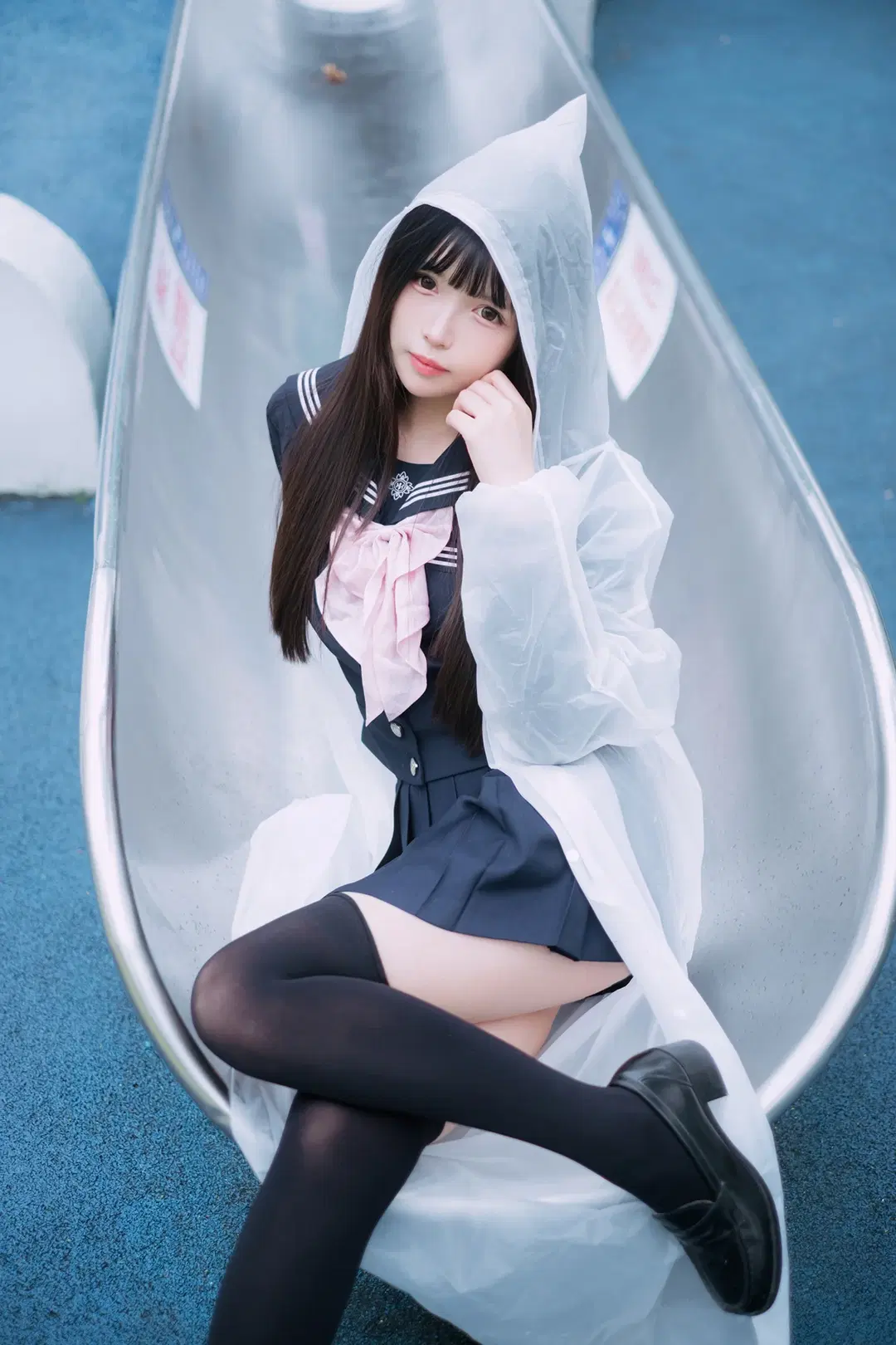 下雨天的游乐场，透明雨衣和水手服的碰撞 - HIRO_午饭饭 - 第5张