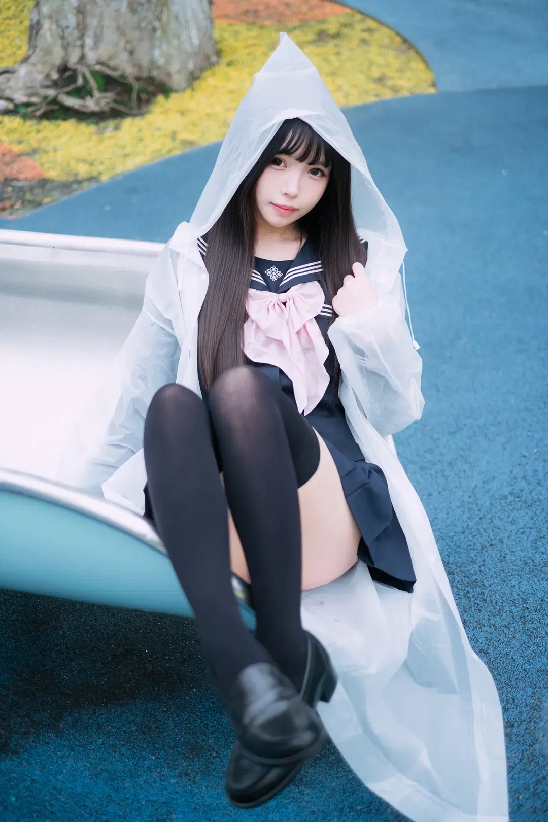 下雨天的游乐场，透明雨衣和水手服的碰撞 - HIRO_午饭饭 - 第6张