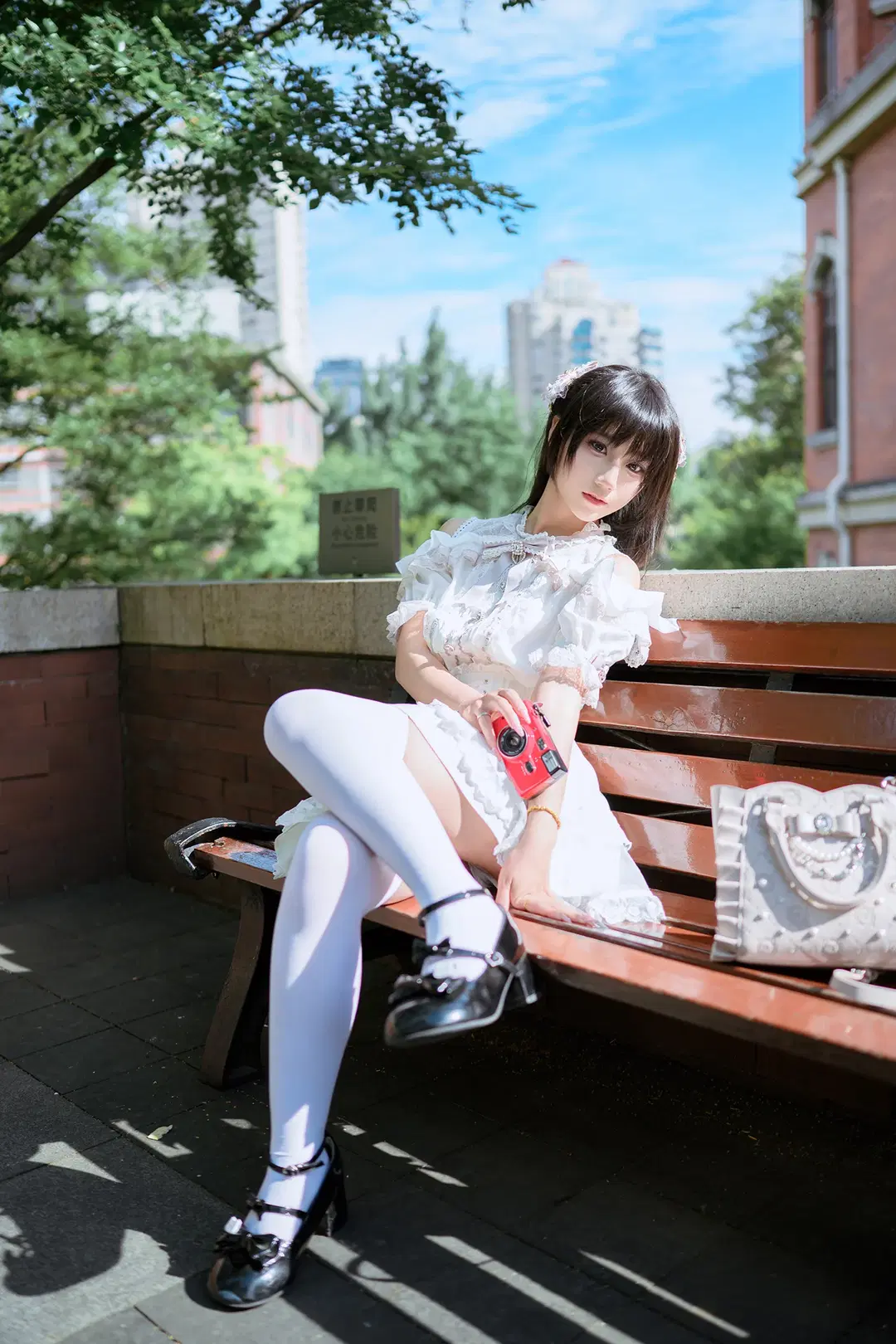 化身綠化帶戰神 定格白色洛麗塔與綠意的夏日碰撞 - HIRO_午饭饭 - 第12張