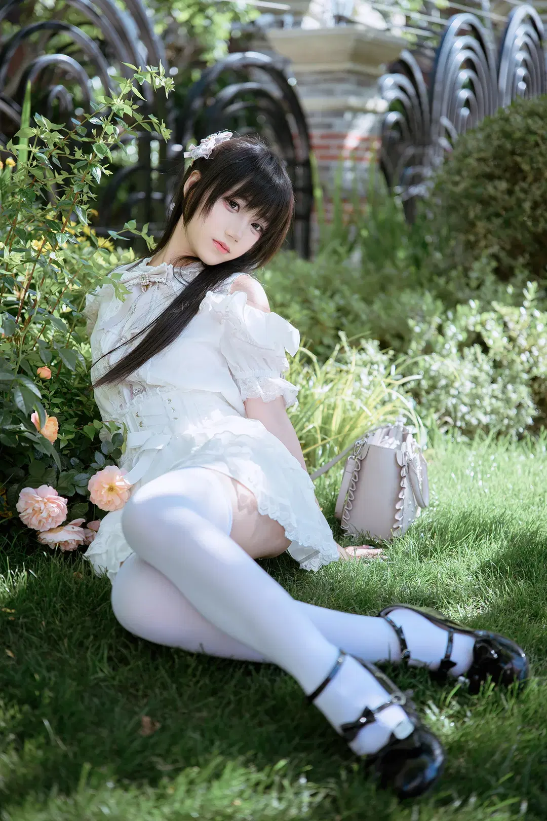 化身綠化帶戰神 定格白色洛麗塔與綠意的夏日碰撞 - HIRO_午饭饭 - 第16張