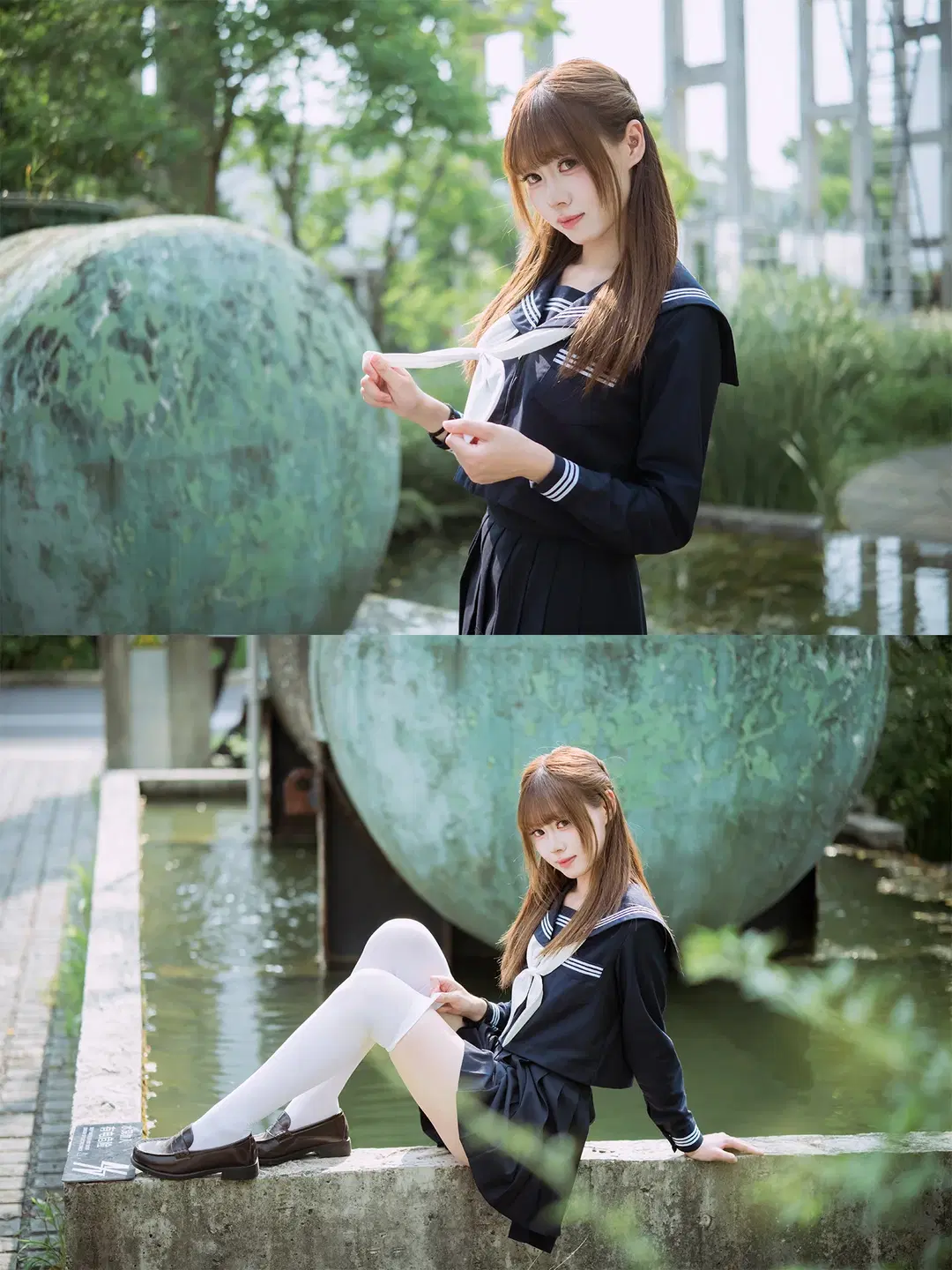 Blueberry Ice Cream Flavored Navy-and-White Sailor Uniform Photoset by HIRO_午饭饭 - Image 2