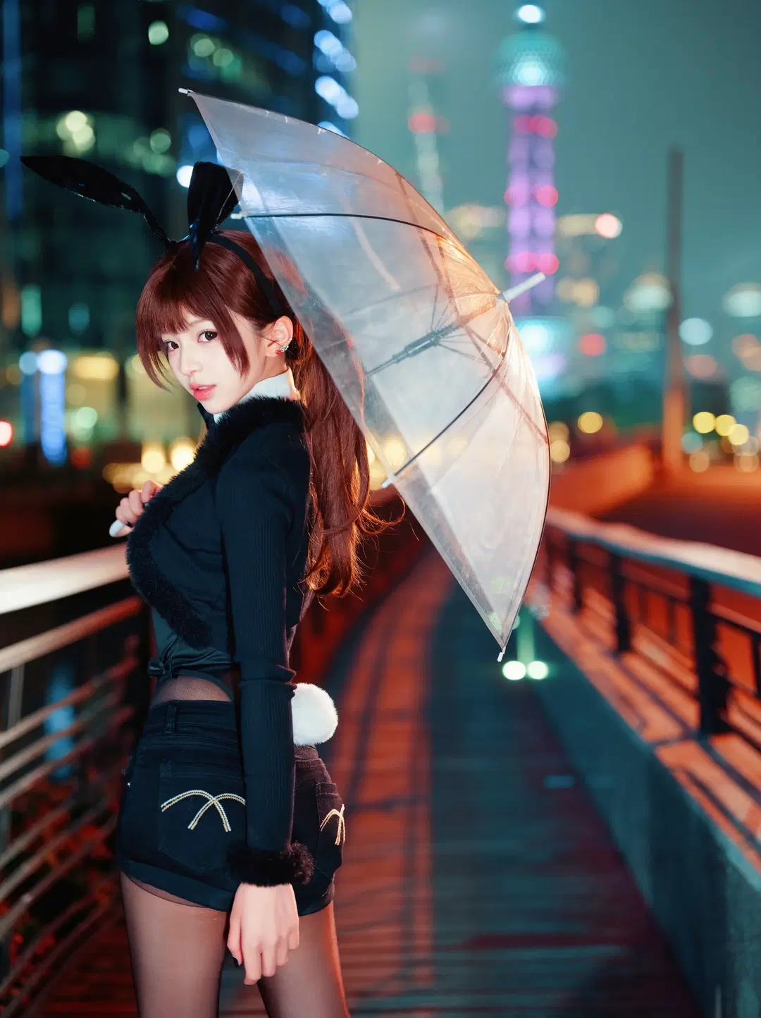 夜景街拍兔耳制服少女 - 北面色影 - 第10张